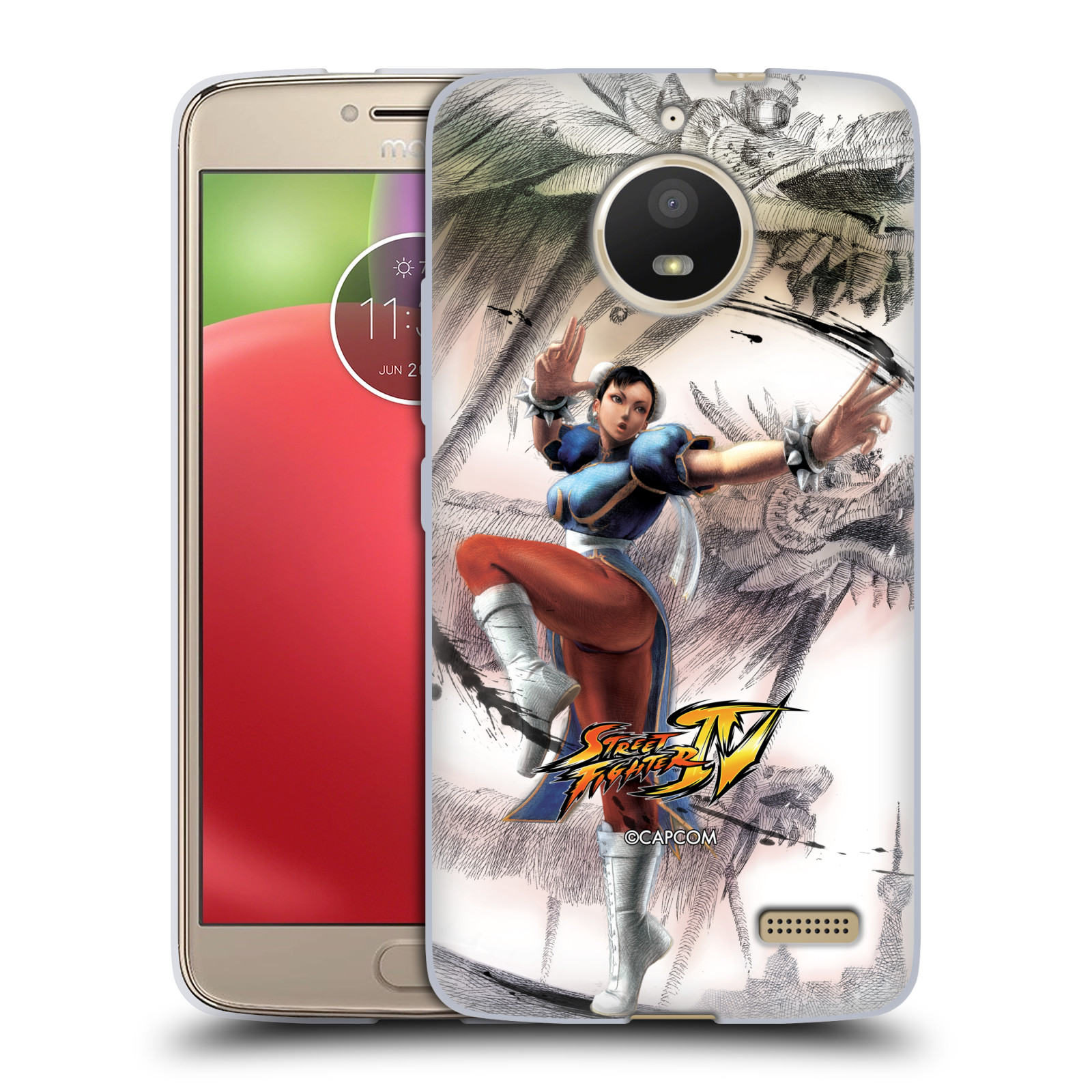 HEAD CASE silikonový obal na mobil Lenovo Moto E4 oficiální kryt STREET FIGHTER bojovnice Chun-Li kresba