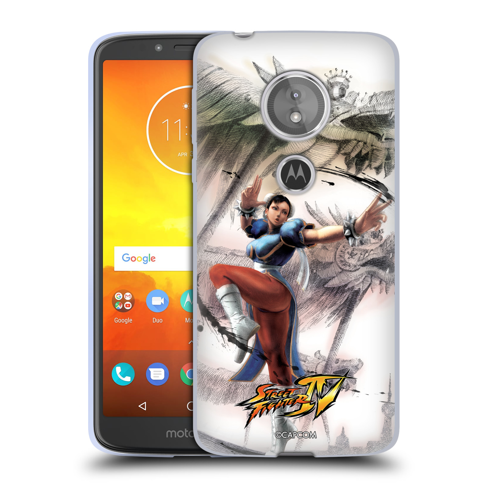 HEAD CASE silikonový obal na mobil Motorola Moto E5 oficiální kryt STREET FIGHTER bojovnice Chun-Li kresba