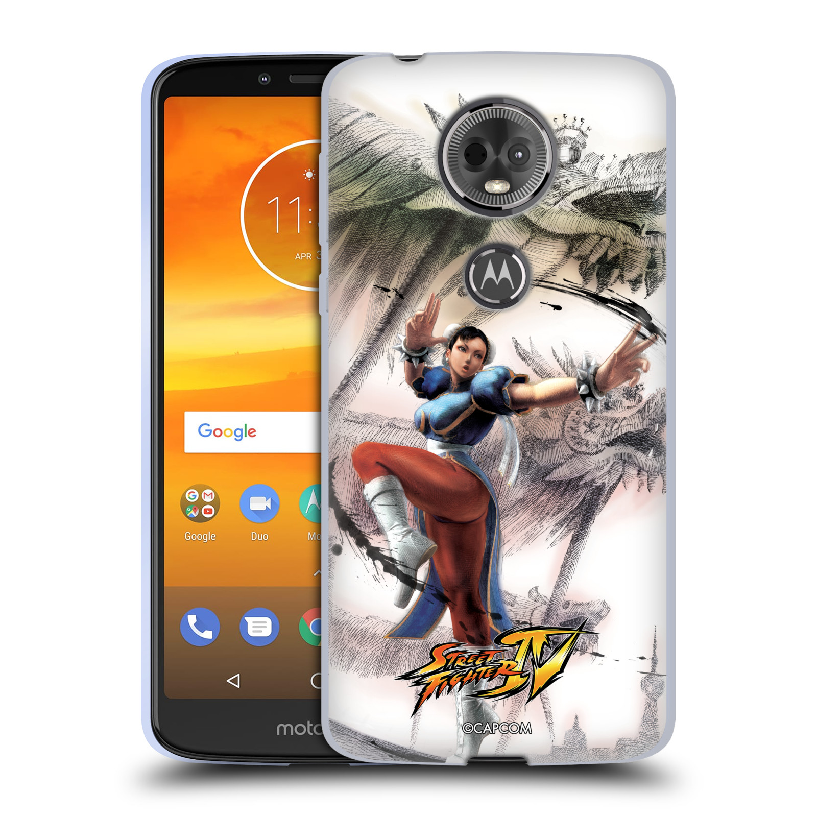 HEAD CASE silikonový obal na mobil Motorola Moto E5 PLUS oficiální kryt STREET FIGHTER bojovnice Chun-Li kresba