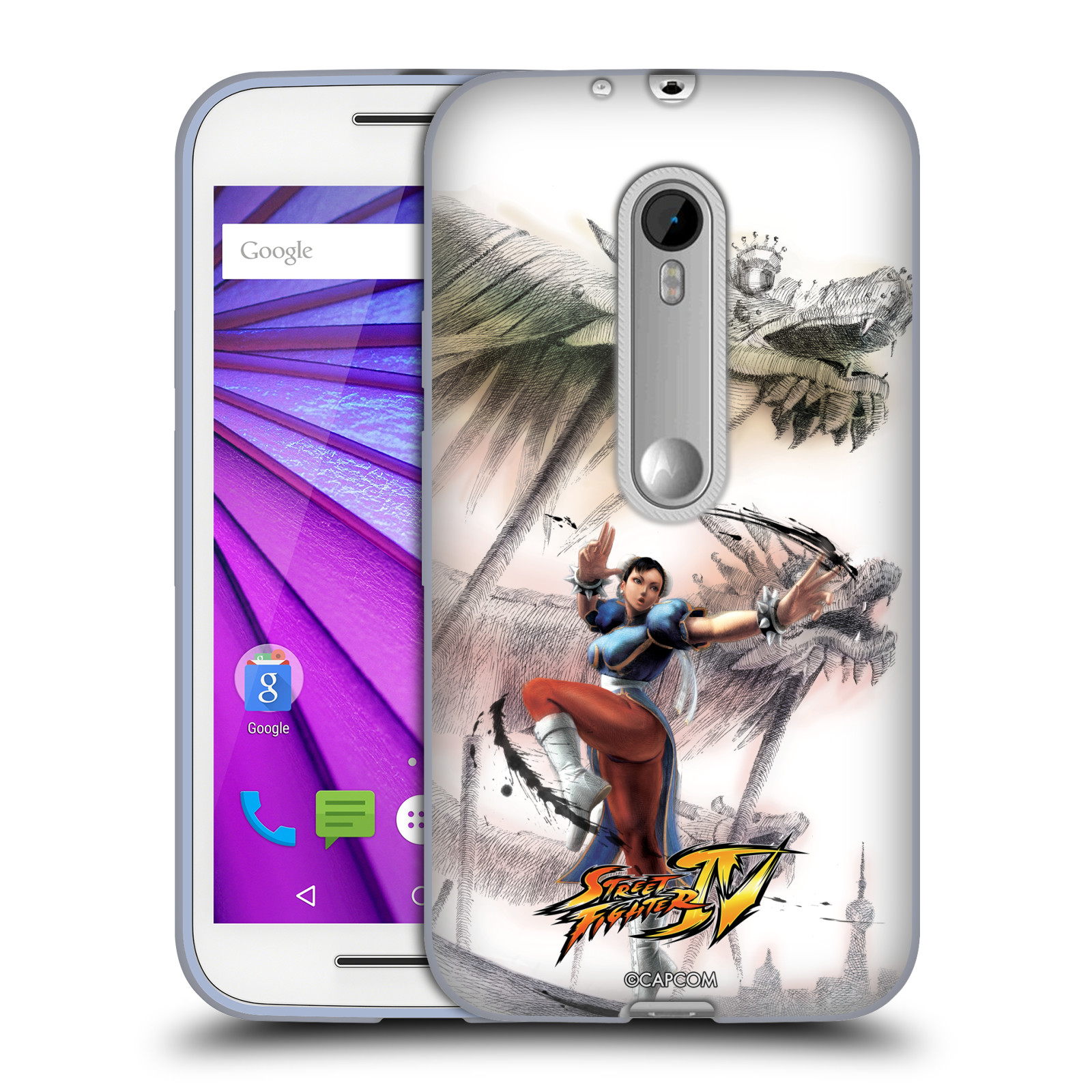 HEAD CASE silikonový obal na mobil Lenovo Moto G (3. generace) oficiální kryt STREET FIGHTER bojovnice Chun-Li kresba