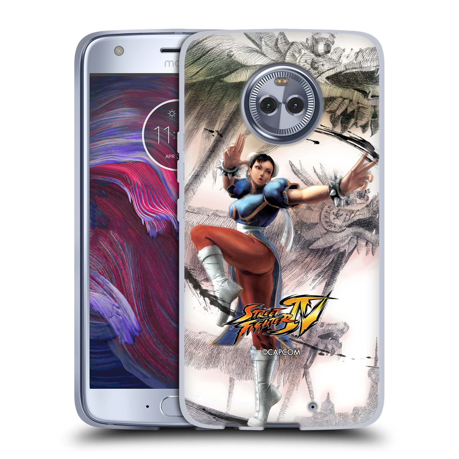 HEAD CASE silikonový obal na mobil Motorola Moto X4 oficiální kryt STREET FIGHTER bojovnice Chun-Li kresba