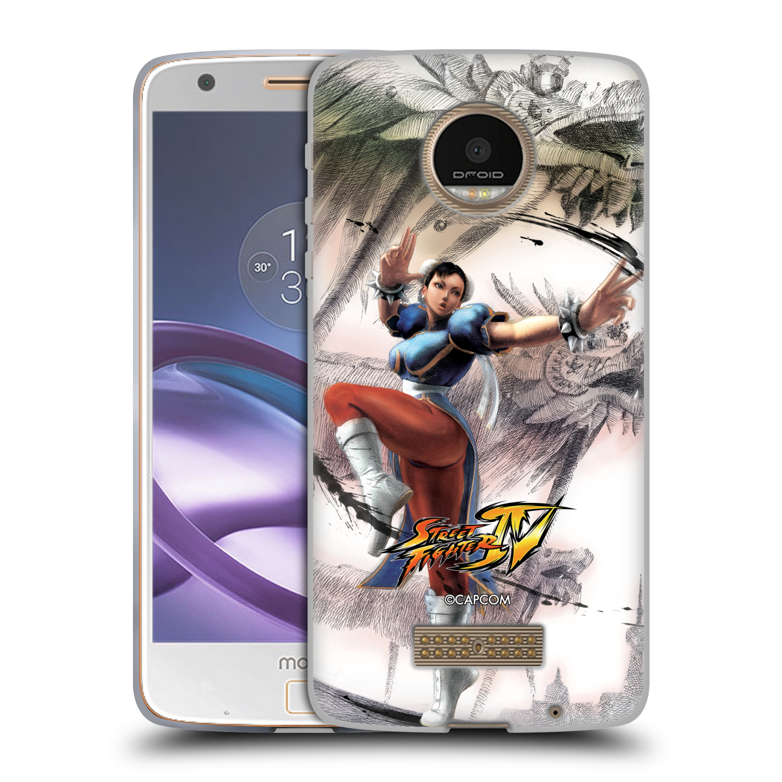 HEAD CASE silikonový obal na mobil Lenovo Moto Z oficiální kryt STREET FIGHTER bojovnice Chun-Li kresba