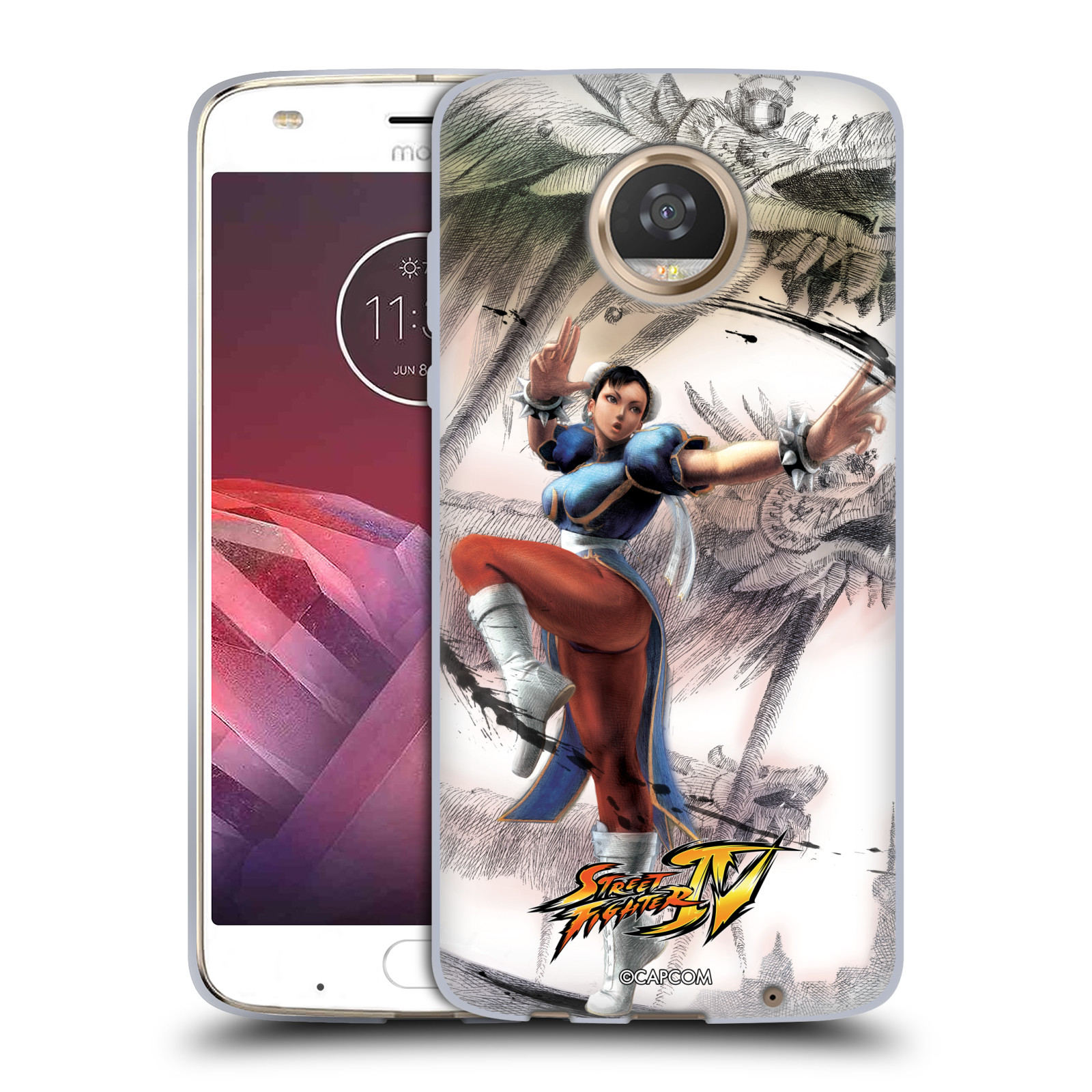 HEAD CASE silikonový obal na mobil Motorola Moto Z2 PLAY oficiální kryt STREET FIGHTER bojovnice Chun-Li kresba