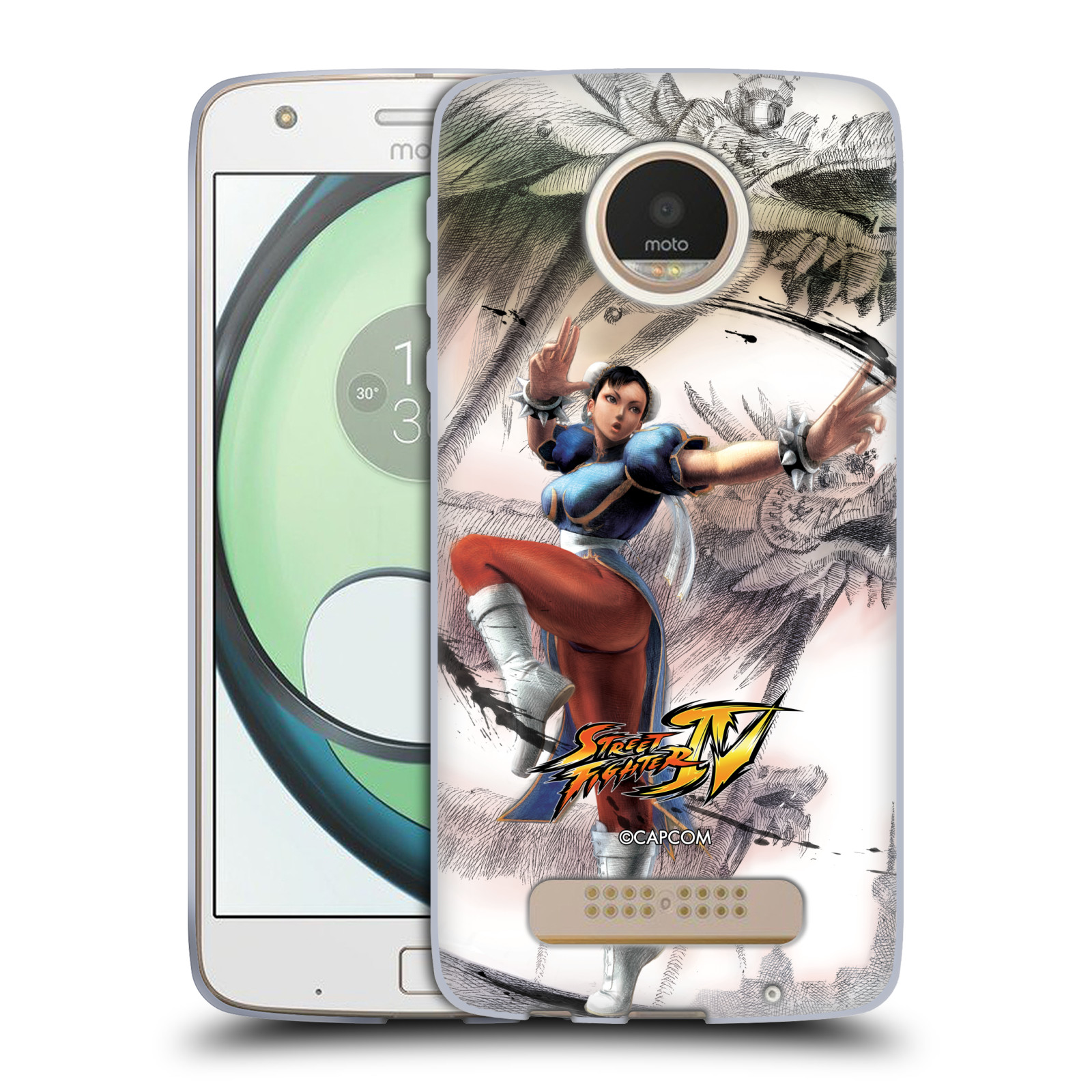 HEAD CASE silikonový obal na mobil Lenovo Moto Z PLAY oficiální kryt STREET FIGHTER bojovnice Chun-Li kresba