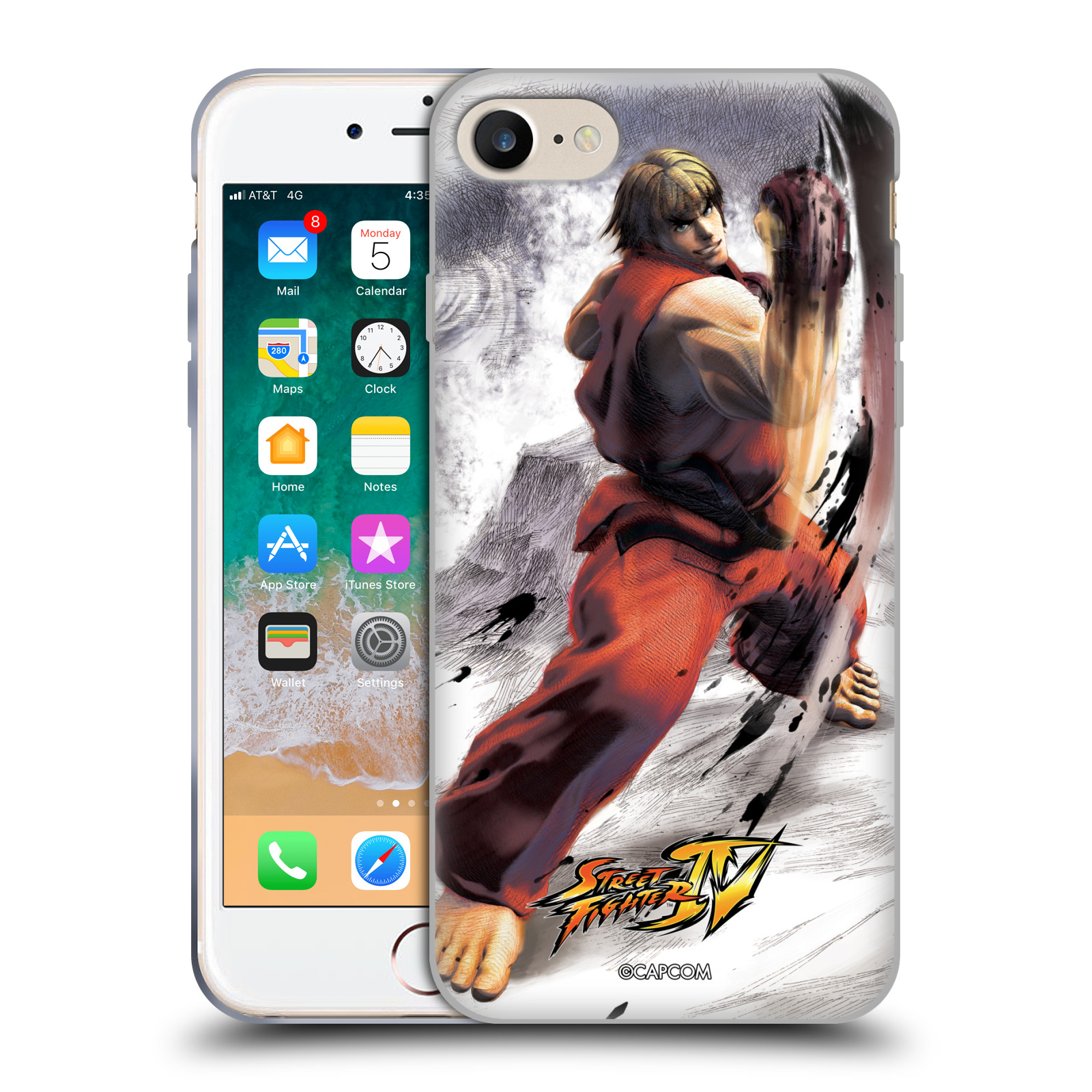 HEAD CASE silikonový obal na mobil Apple Iphone 7 oficiální kryt STREET FIGHTER bojovník Ken kresba
