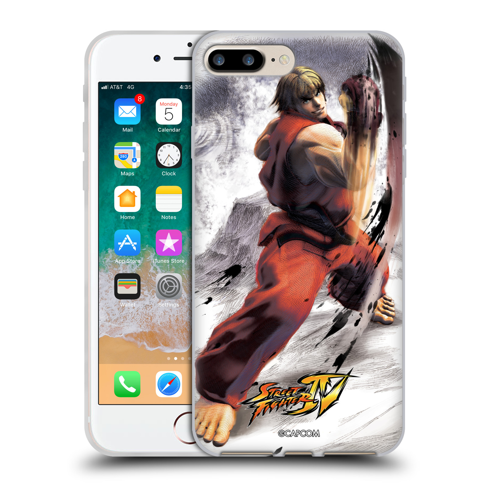 HEAD CASE silikonový obal na mobil Apple Iphone 7 PLUS oficiální kryt STREET FIGHTER bojovník Ken kresba