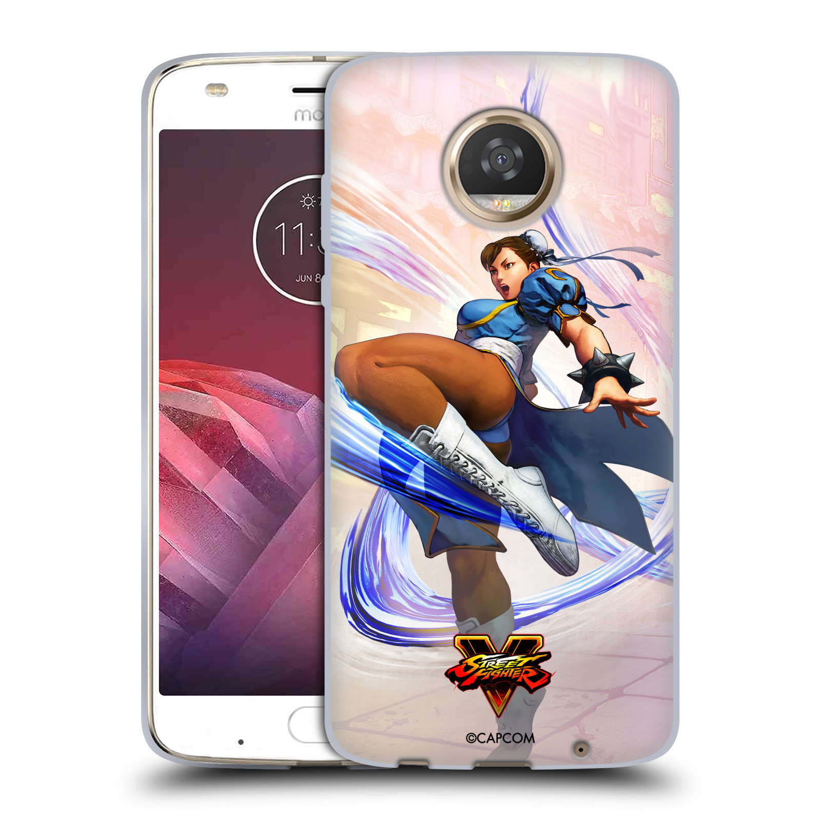 HEAD CASE silikonový obal na mobil Motorola Moto Z2 PLAY oficiální kryt STREET FIGHTER bojovnice Chun-Li