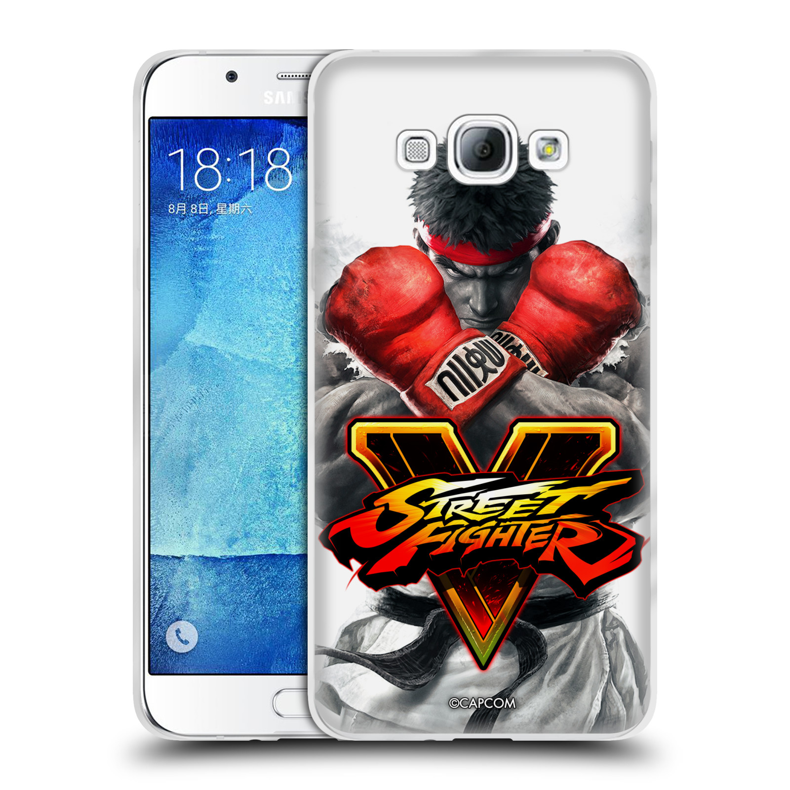 HEAD CASE silikonový obal na mobil Samsung Galaxy A8 2015 oficiální kryt STREET FIGHTER Boxer Ryu