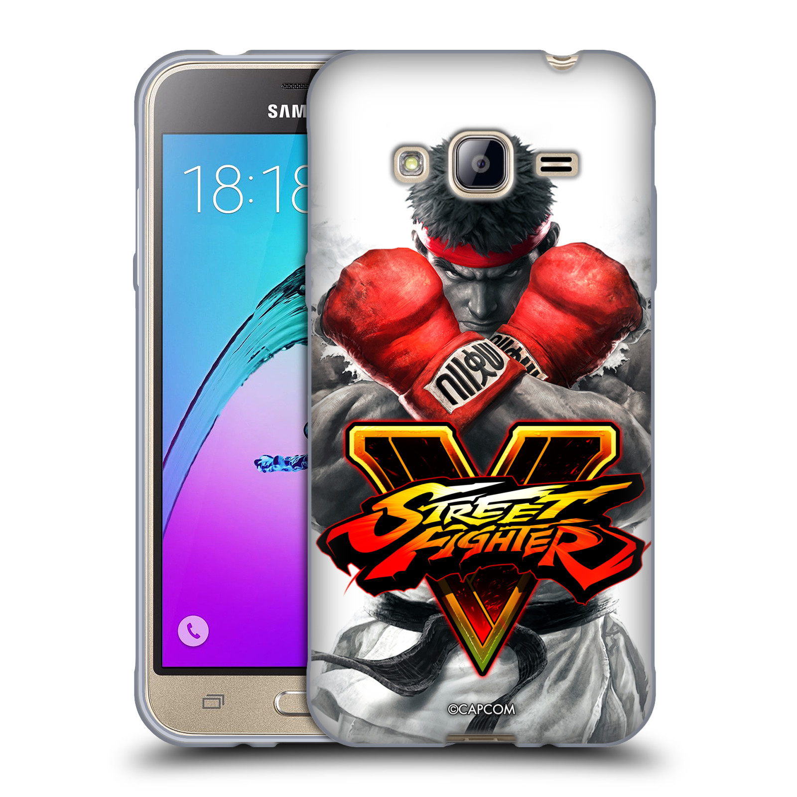 HEAD CASE silikonový obal na mobil Samsung Galaxy J3, J3 2016 oficiální kryt STREET FIGHTER Boxer Ryu