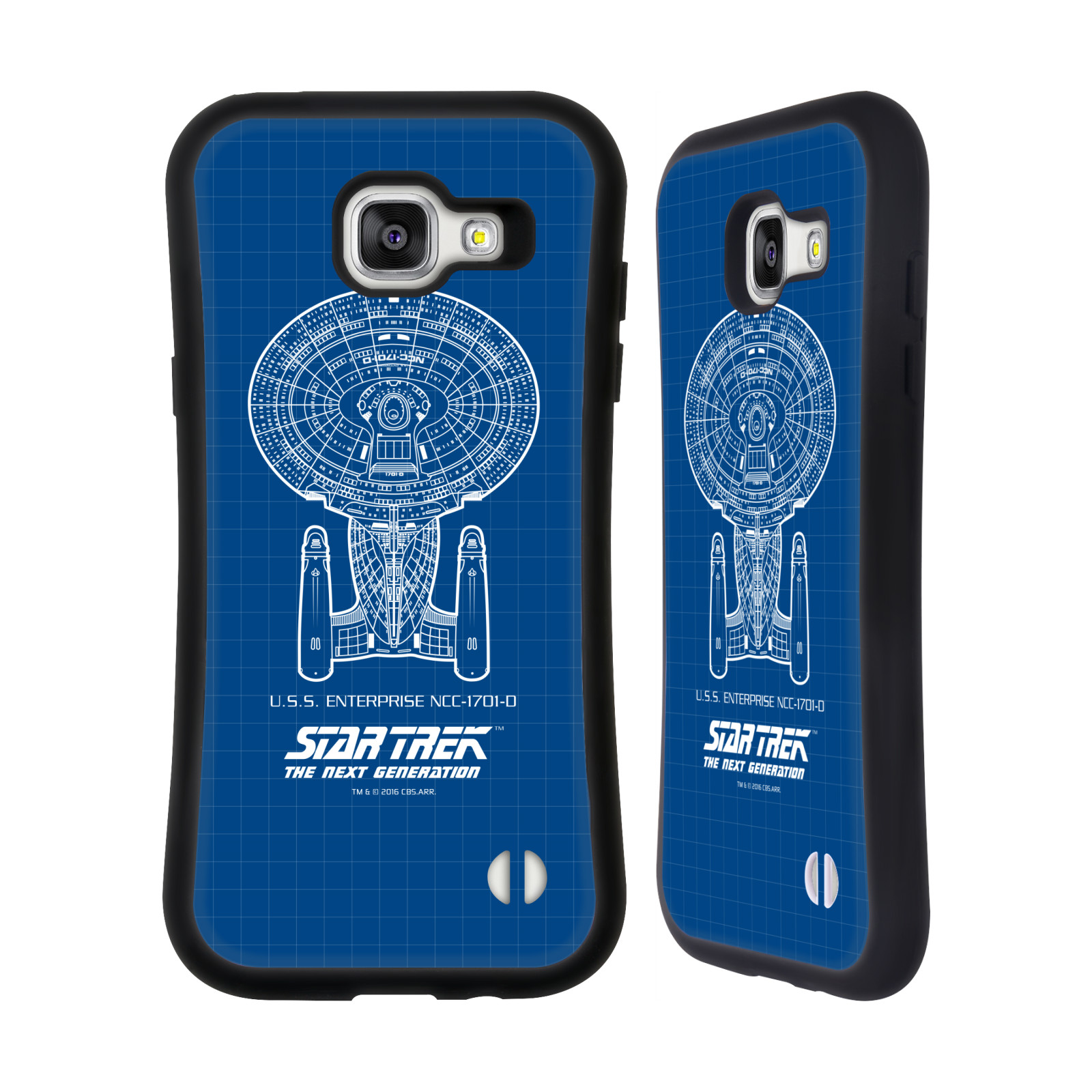 HEAD CASE silikon/plast odolný obal na mobil Samsung Galaxy A5 2016 (A510F) Star Trek vesmírná loď nákres USS Enterprise NCC-1701-D modrá