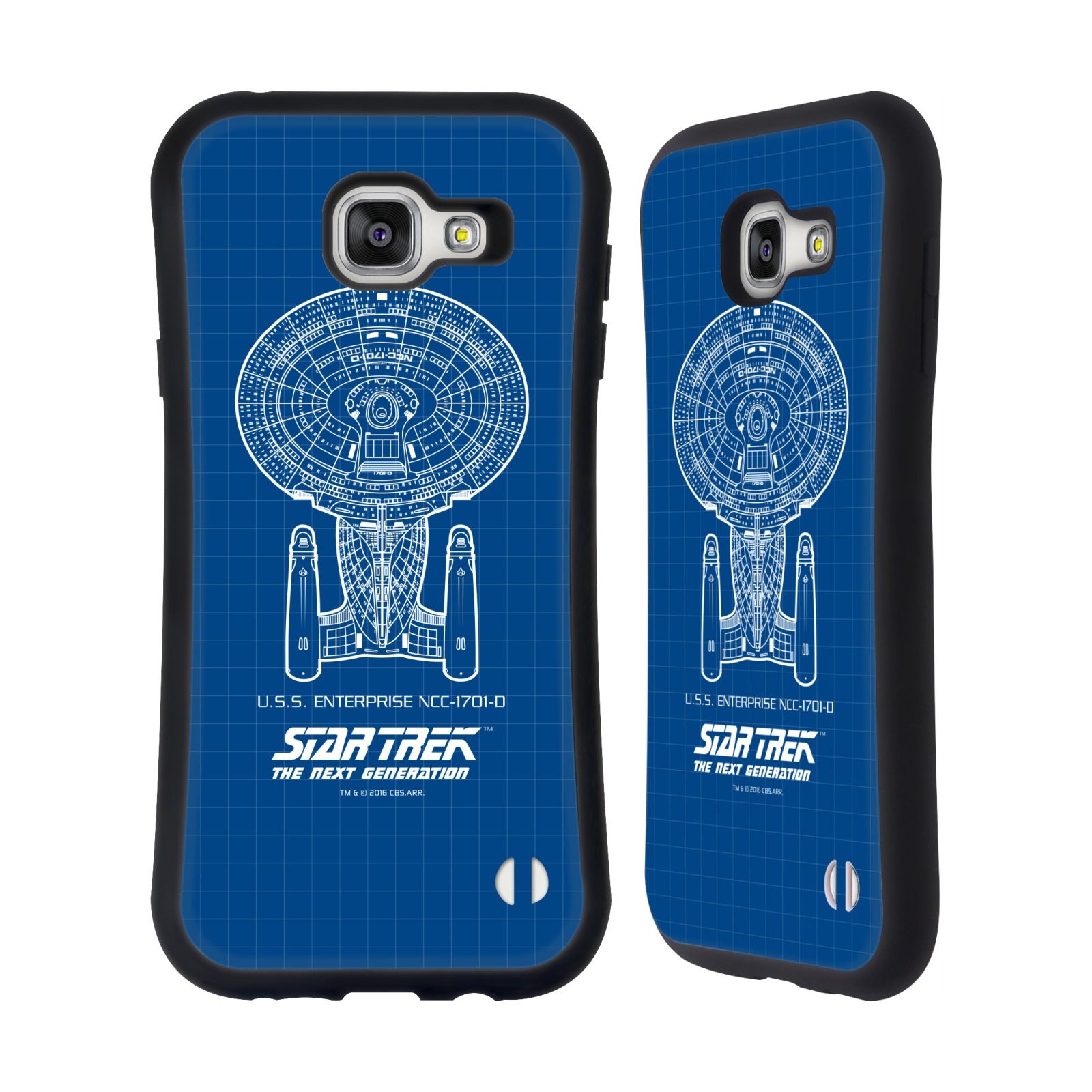 HEAD CASE silikon/plast odolný obal na mobil Samsung Galaxy A7 2016 (A710F) Star Trek vesmírná loď nákres USS Enterprise NCC-1701-D modrá