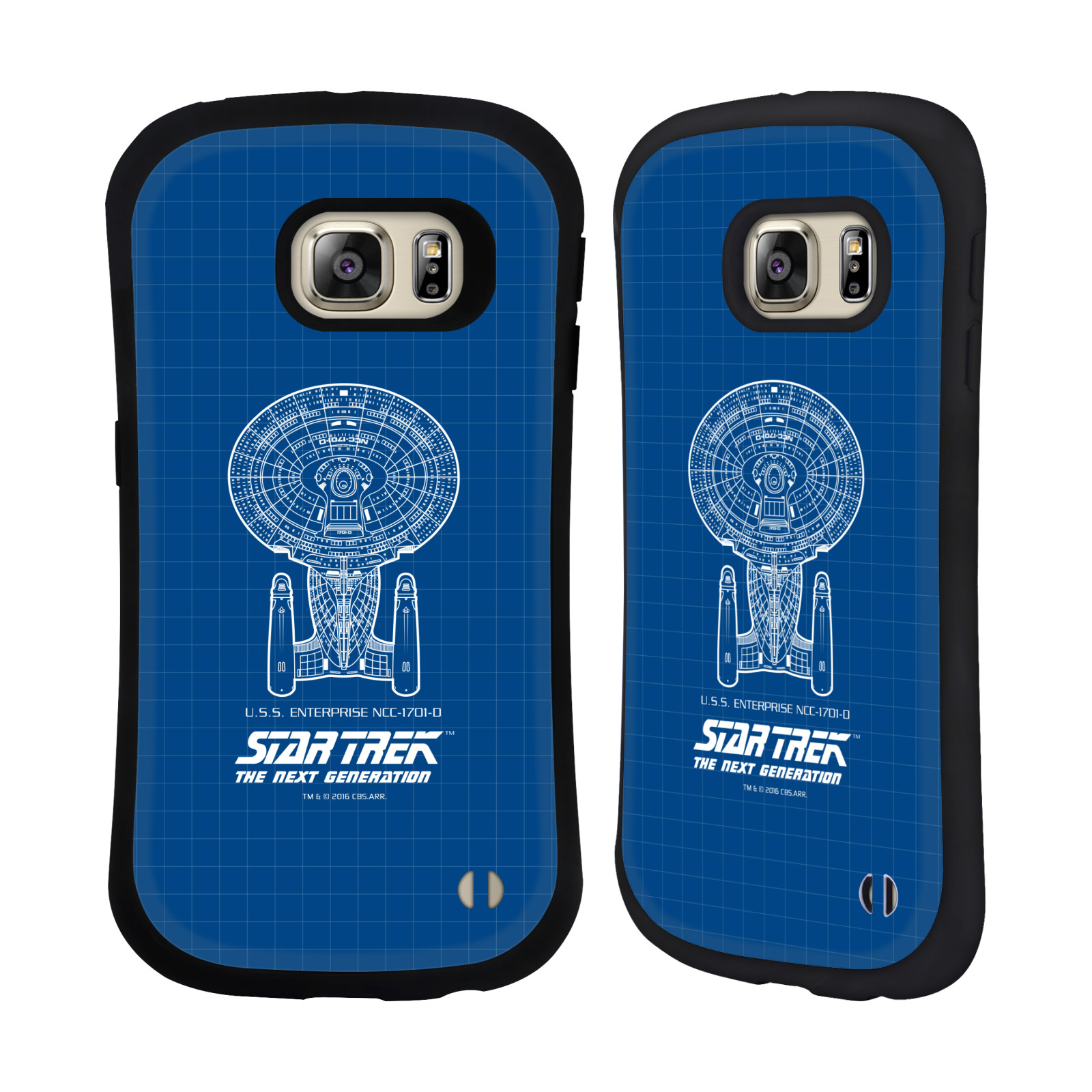 HEAD CASE silikon/plast odolný obal na mobil Samsung Galaxy S6 EDGE+ (PLUS) G928F Star Trek vesmírná loď nákres USS Enterprise NCC-1701-D modrá