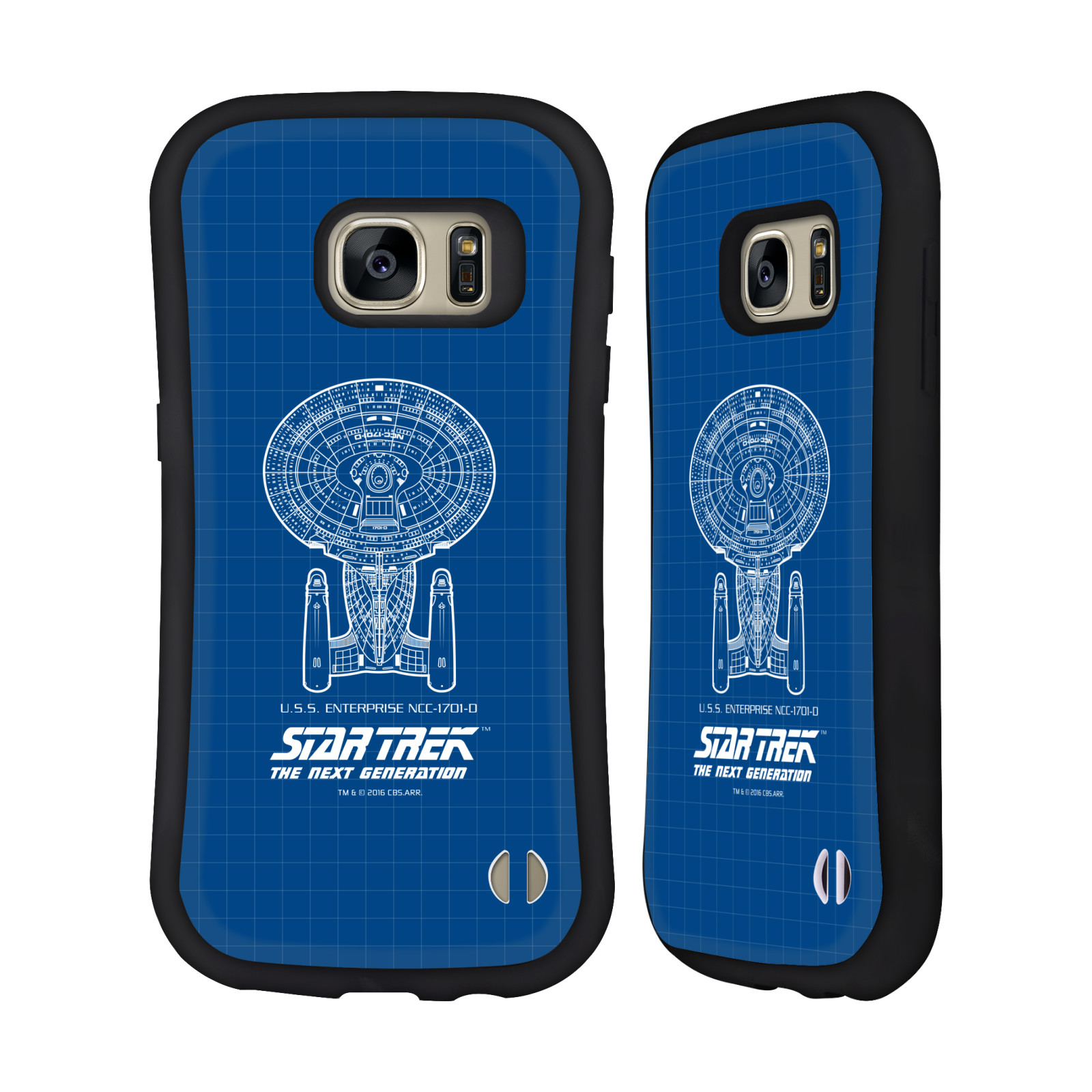 HEAD CASE silikon/plast odolný obal na mobil Samsung Galaxy S7 (G930F) Star Trek vesmírná loď nákres USS Enterprise NCC-1701-D modrá