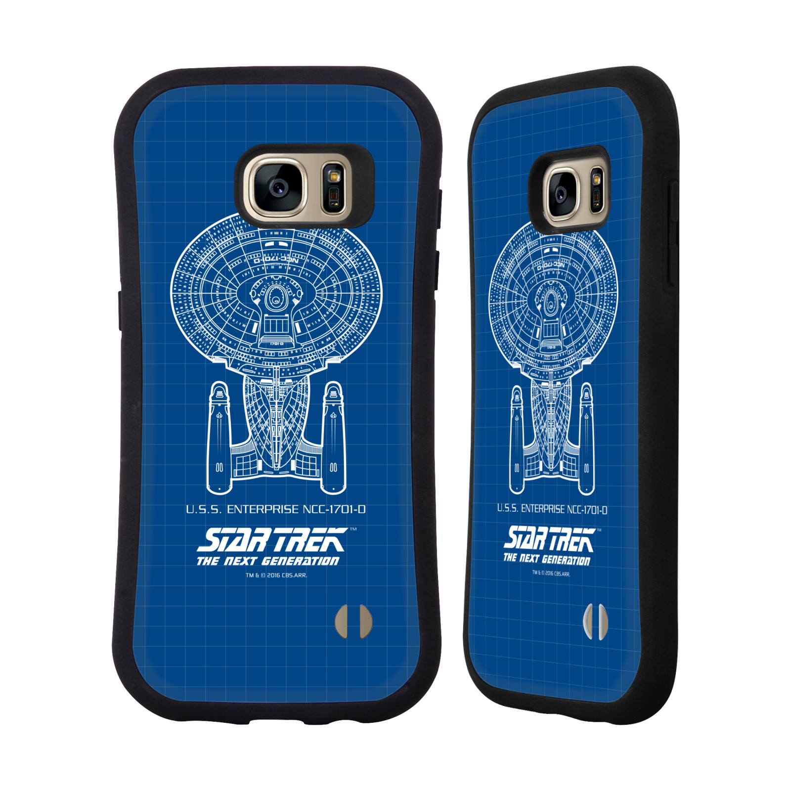 HEAD CASE silikon/plast odolný obal na mobil Samsung Galaxy S7 EDGE (G935F) Star Trek vesmírná loď nákres USS Enterprise NCC-1701-D modrá
