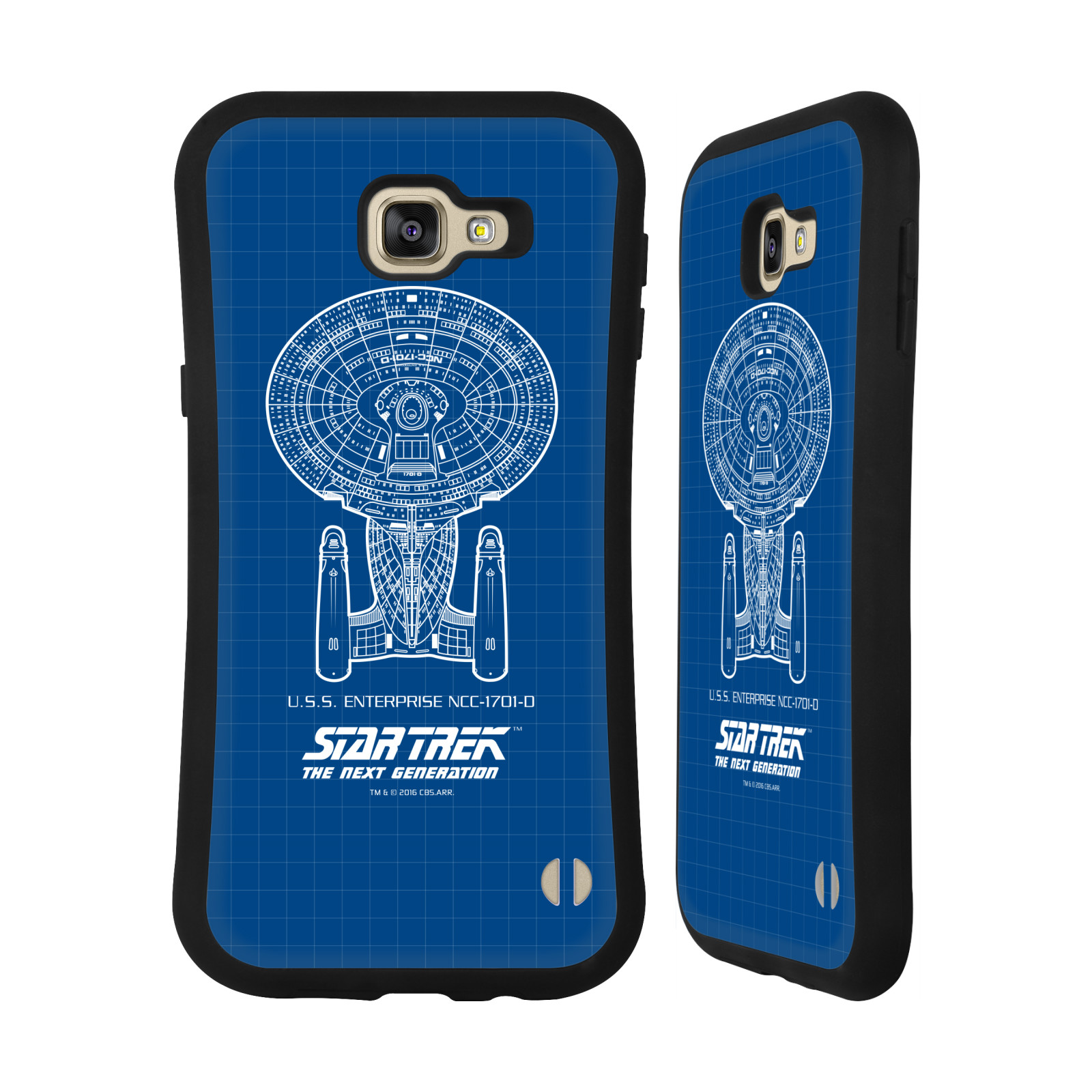HEAD CASE silikon/plast odolný obal na mobil Samsung Galaxy A9 2016 Star Trek vesmírná loď nákres USS Enterprise NCC-1701-D modrá