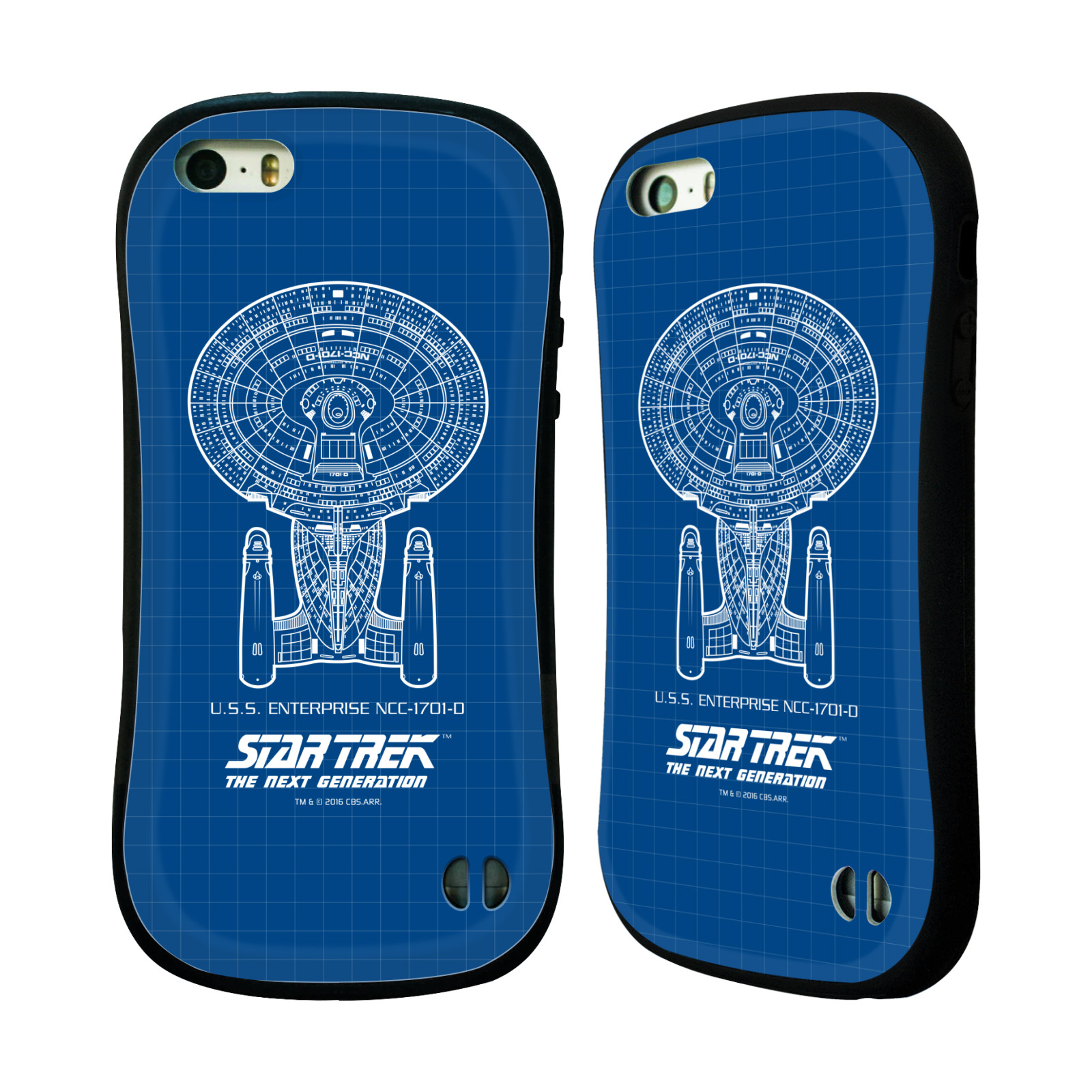 HEAD CASE silikon/plast odolný obal na mobil Apple Iphone 5 / 5S Star Trek vesmírná loď nákres USS Enterprise NCC-1701-D modrá
