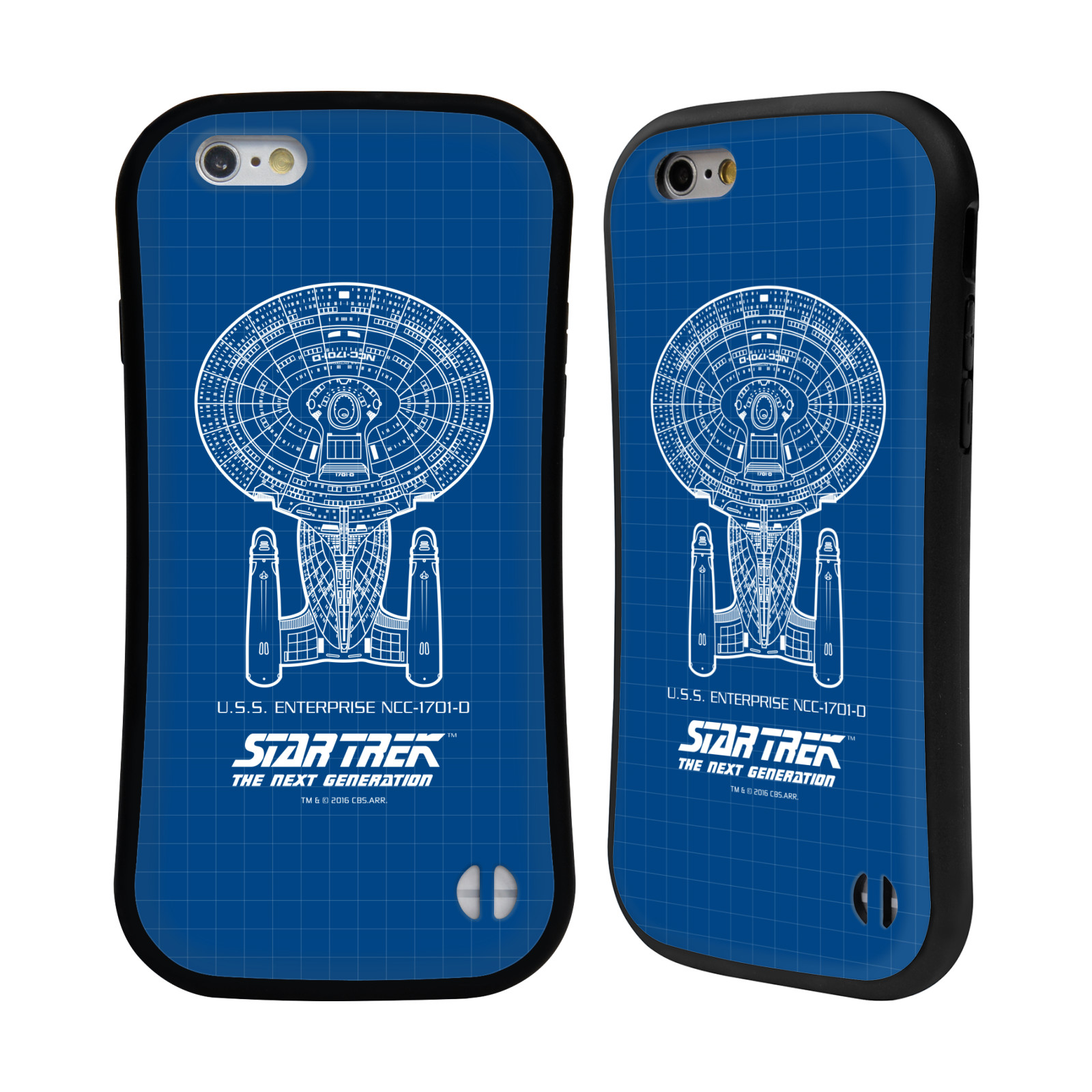 HEAD CASE silikon/plast odolný obal na mobil Apple Iphone 6/6S Star Trek vesmírná loď nákres USS Enterprise NCC-1701-D modrá