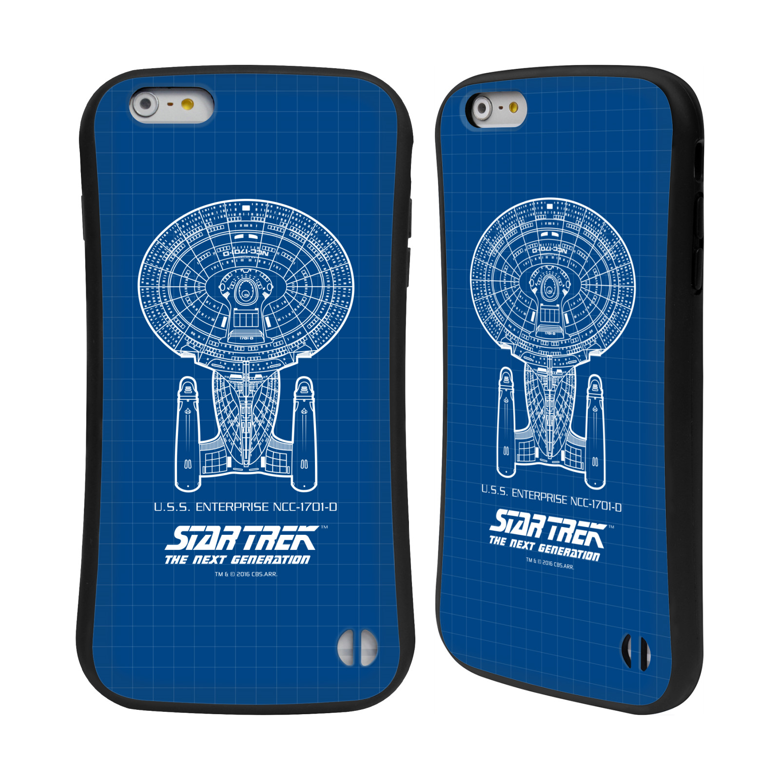 HEAD CASE silikon/plast odolný obal na mobil Apple Iphone 6 PLUS / 6S PLUS Star Trek vesmírná loď nákres USS Enterprise NCC-1701-D modrá