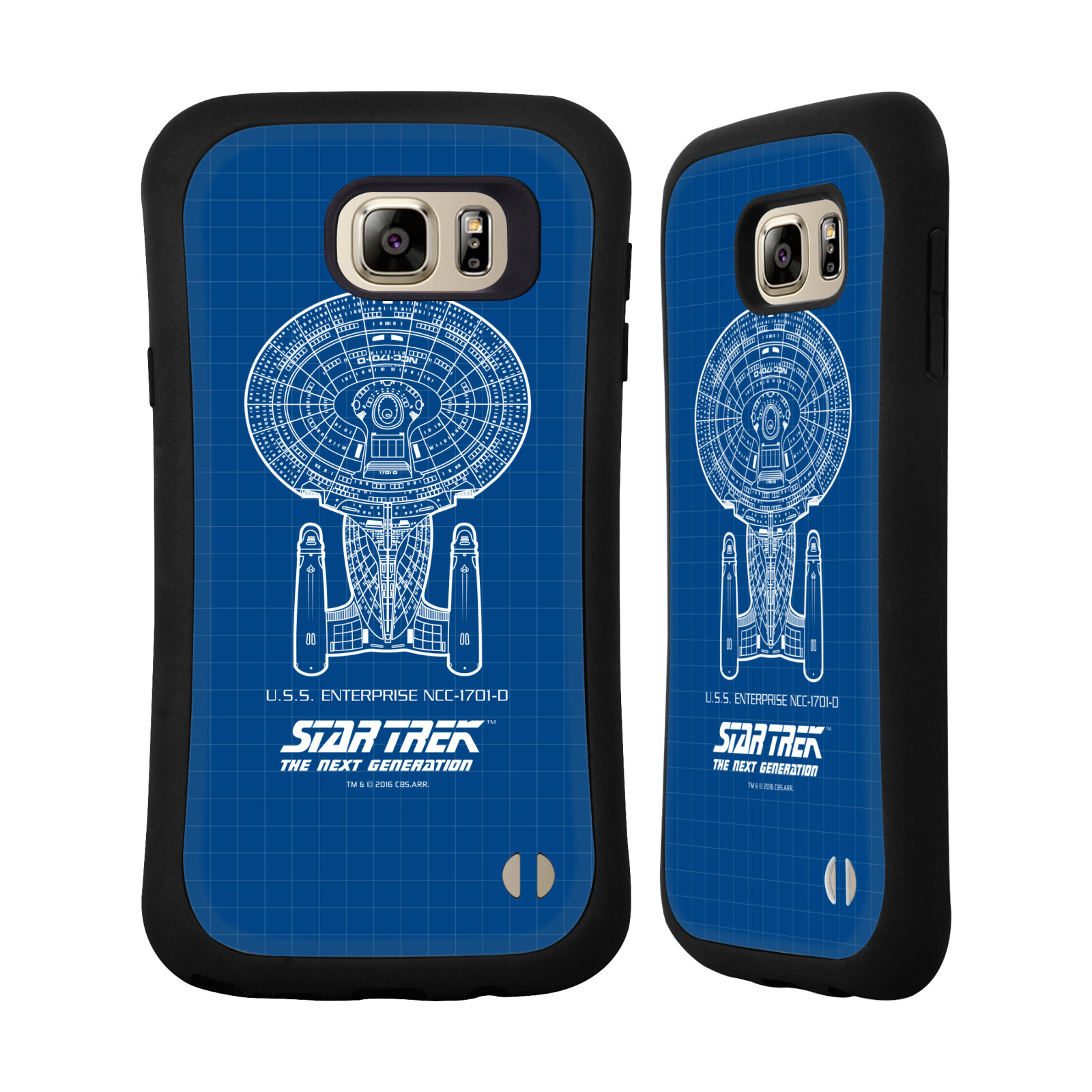 HEAD CASE silikon/plast odolný obal na mobil Samsung Galaxy NOTE 5 Star Trek vesmírná loď nákres USS Enterprise NCC-1701-D modrá