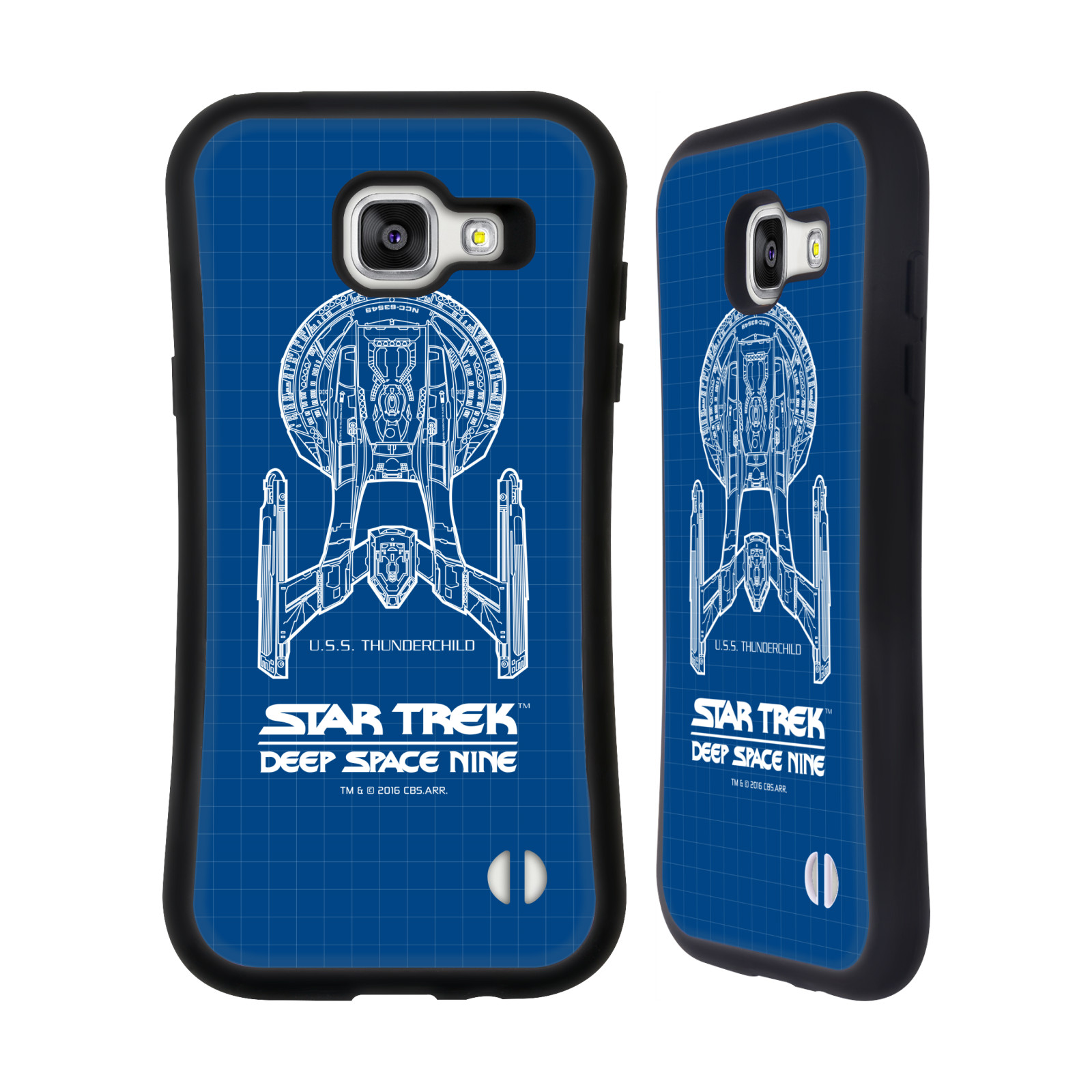 HEAD CASE silikon/plast odolný obal na mobil Samsung Galaxy A5 2016 (A510F) Star Trek vesmírná loď nákres DS9 modrá