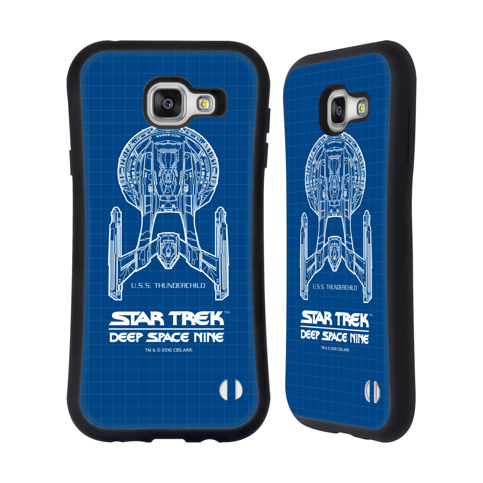 HEAD CASE silikon/plast odolný obal na mobil Samsung Galaxy A7 2016 (A710F) Star Trek vesmírná loď nákres DS9 modrá