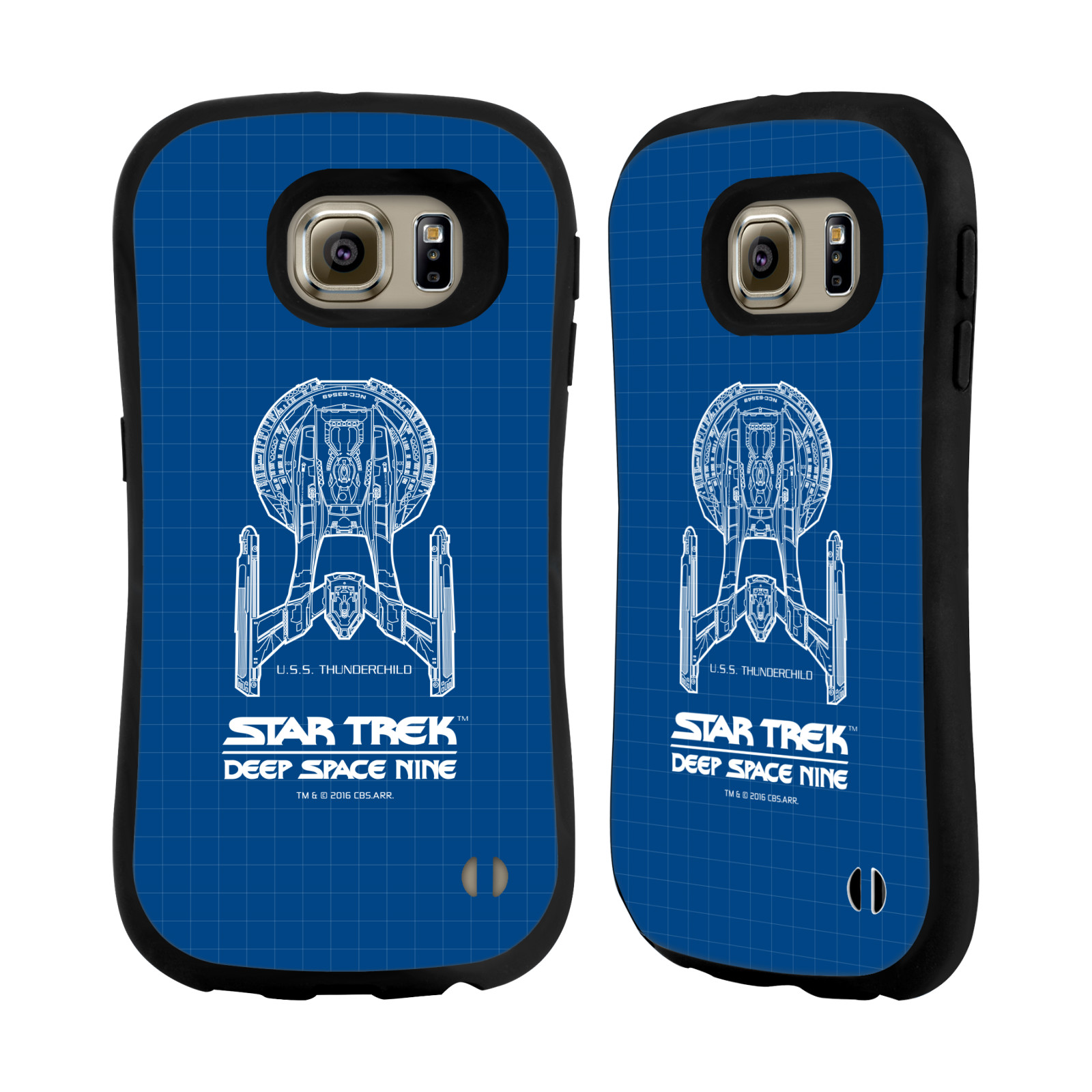 HEAD CASE silikon/plast odolný obal na mobil Samsung Galaxy S6 (G920F) Star Trek vesmírná loď nákres DS9 modrá