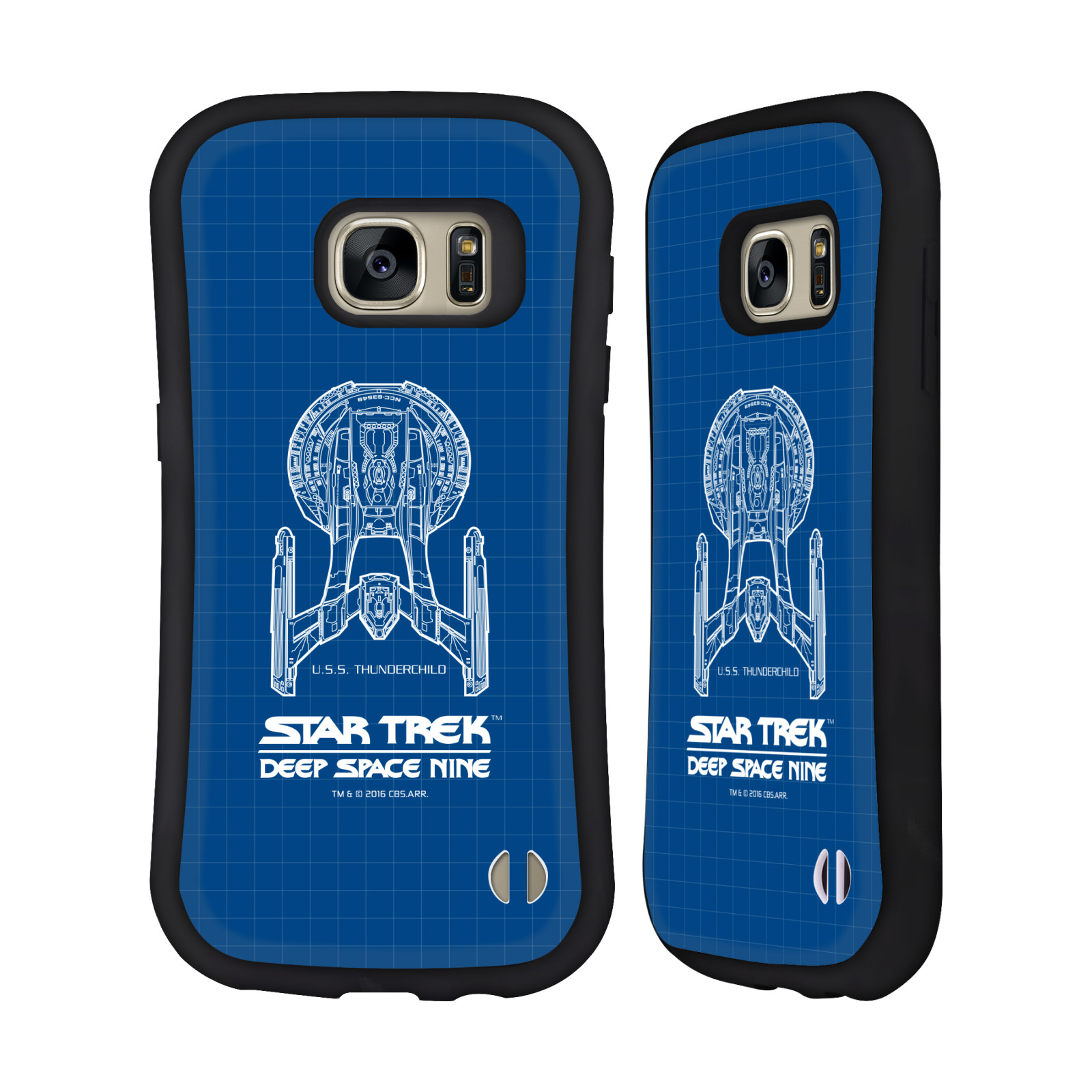 HEAD CASE silikon/plast odolný obal na mobil Samsung Galaxy S7 (G930F) Star Trek vesmírná loď nákres DS9 modrá