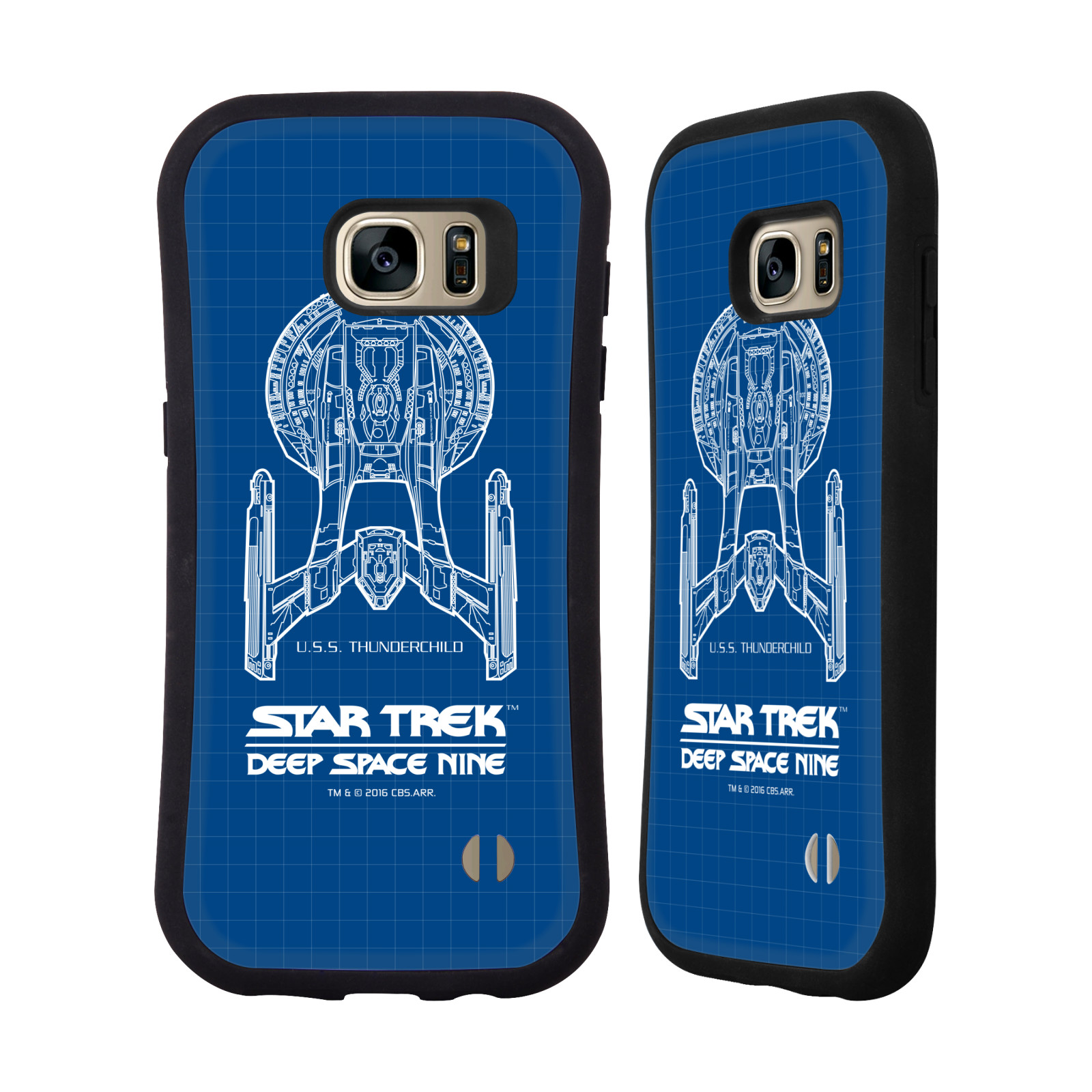 HEAD CASE silikon/plast odolný obal na mobil Samsung Galaxy S7 EDGE (G935F) Star Trek vesmírná loď nákres DS9 modrá