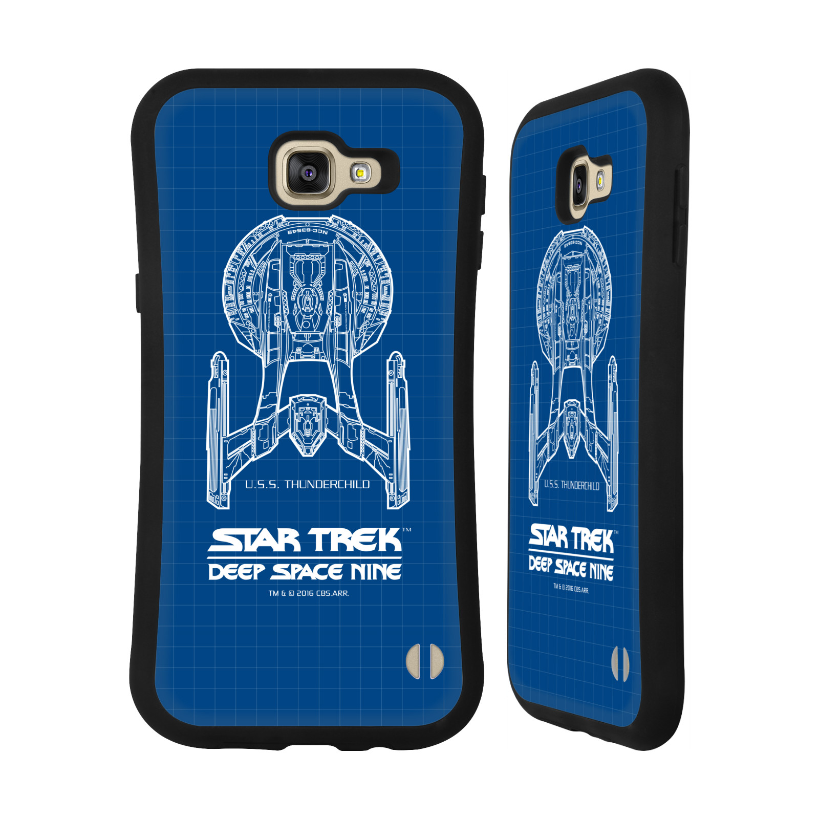 HEAD CASE silikon/plast odolný obal na mobil Samsung Galaxy A9 2016 Star Trek vesmírná loď nákres DS9 modrá