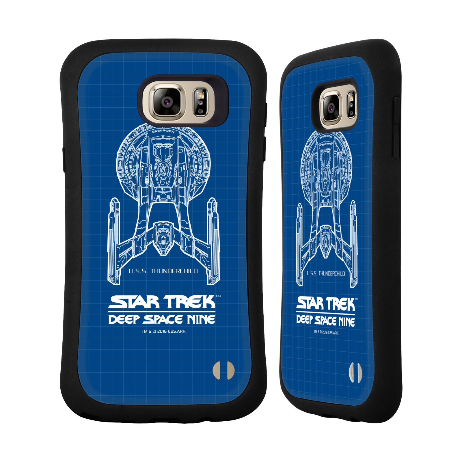 HEAD CASE silikon/plast odolný obal na mobil Samsung Galaxy NOTE 5 Star Trek vesmírná loď nákres DS9 modrá