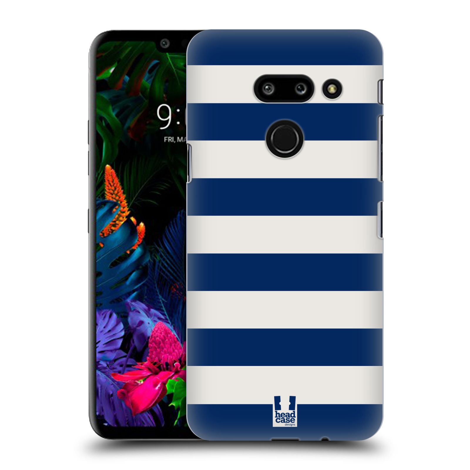 Zadní obal pro mobil LG G8 ThinQ - HEAD CASE - Námořnické pruhy modrá a bílá