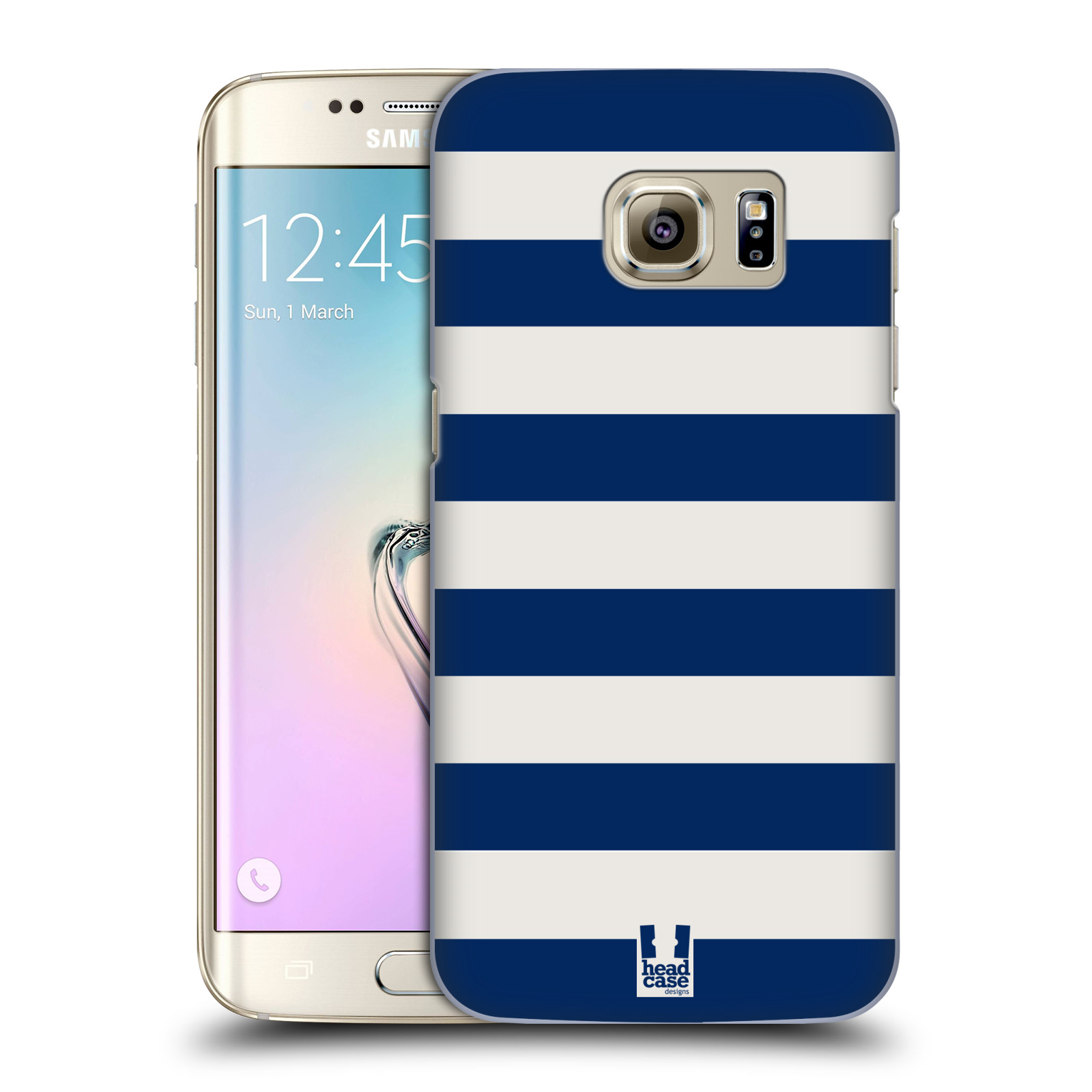 Zadní obal pro mobil Samsung Galaxy S7 EDGE - HEAD CASE - Námořnické pruhy modrá a bílá