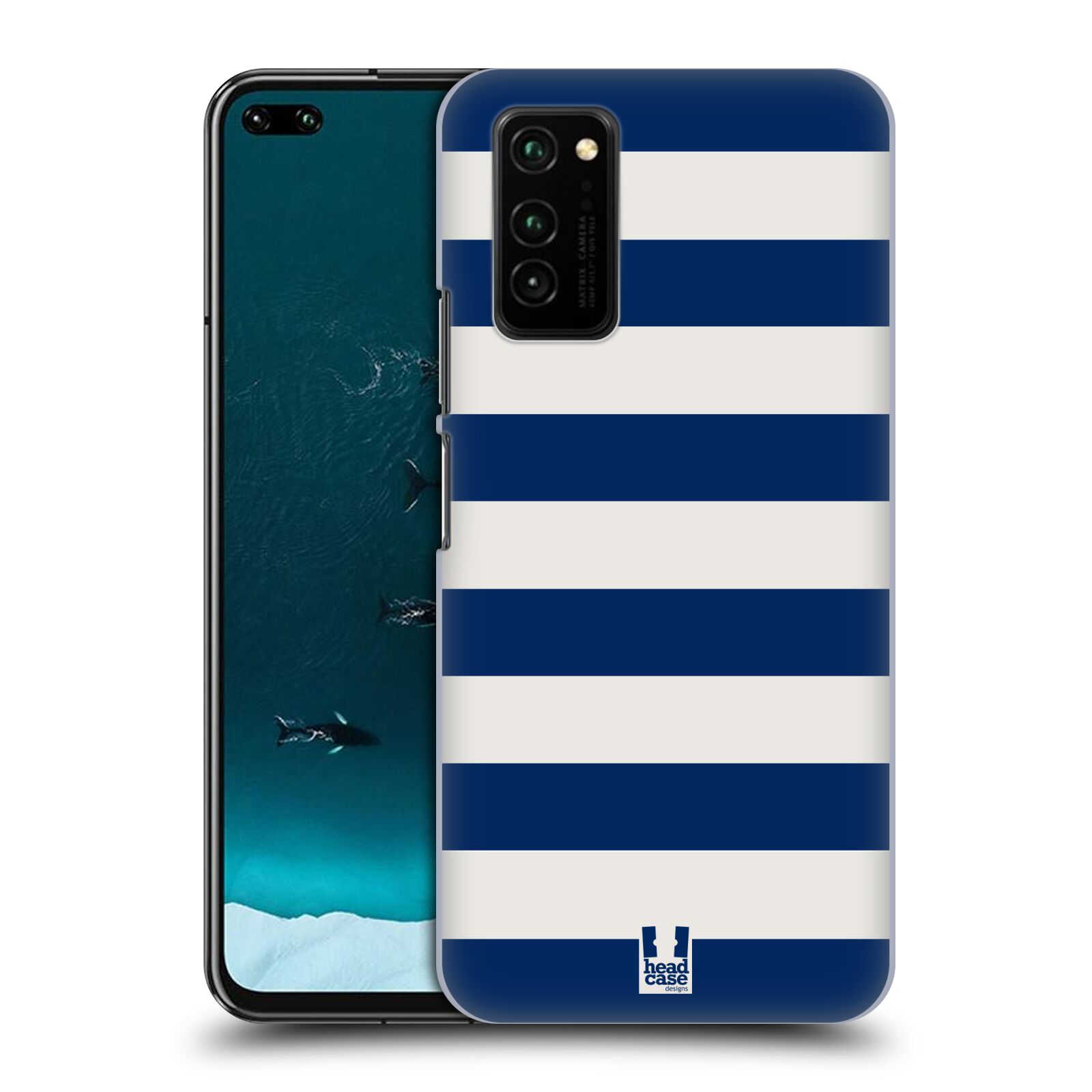 Zadní obal pro mobil Honor View 30 - HEAD CASE - Námořnické pruhy modrá a bílá