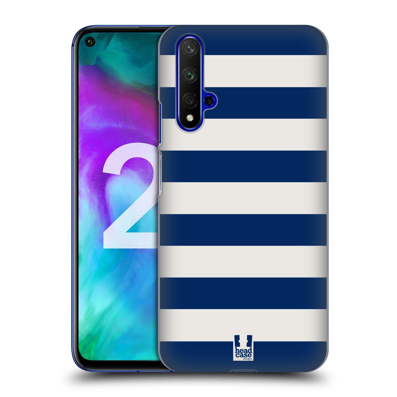 Zadní obal pro mobil Honor 20 - HEAD CASE - Námořnické pruhy modrá a bílá