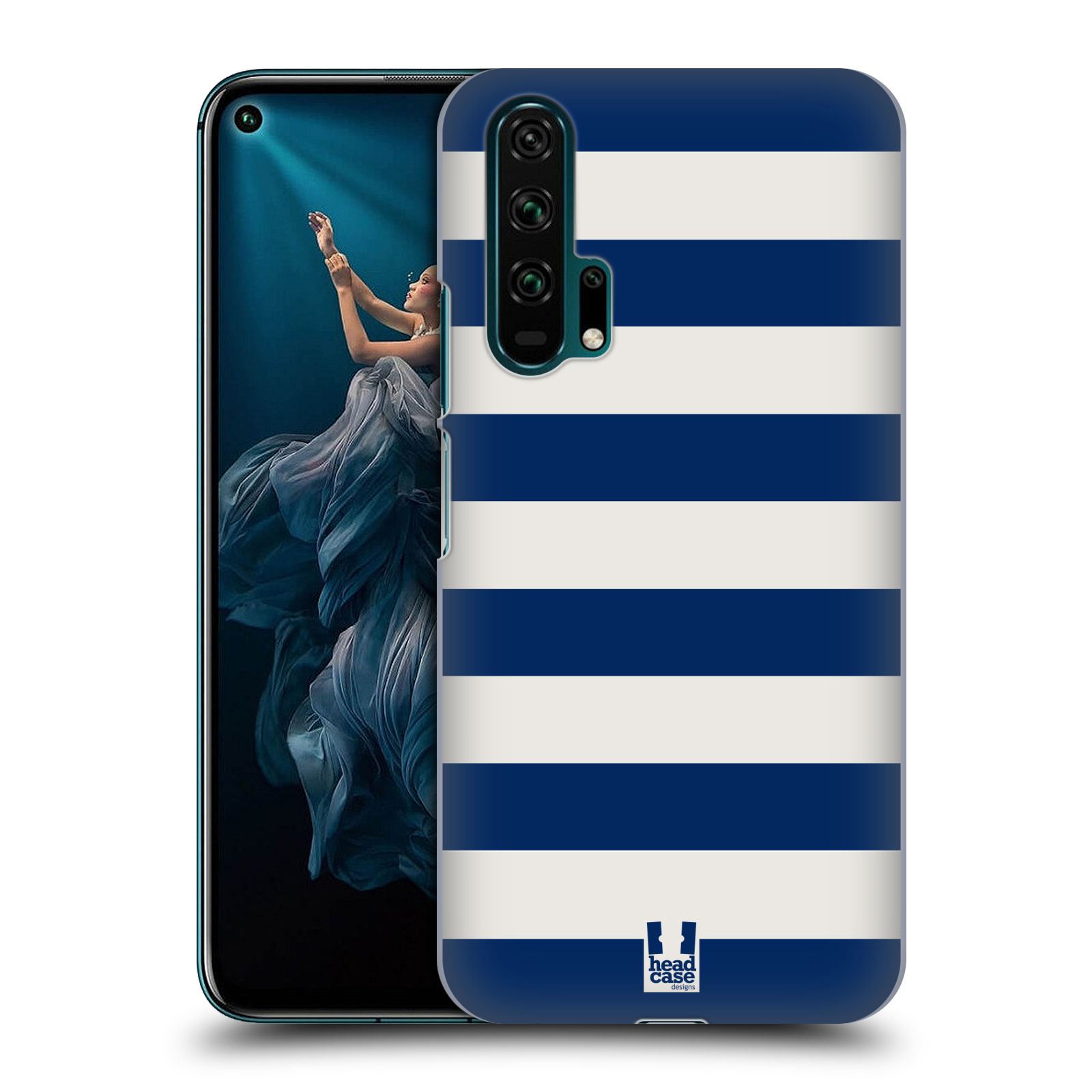 Zadní obal pro mobil Honor 20 PRO - HEAD CASE - Námořnické pruhy modrá a bílá
