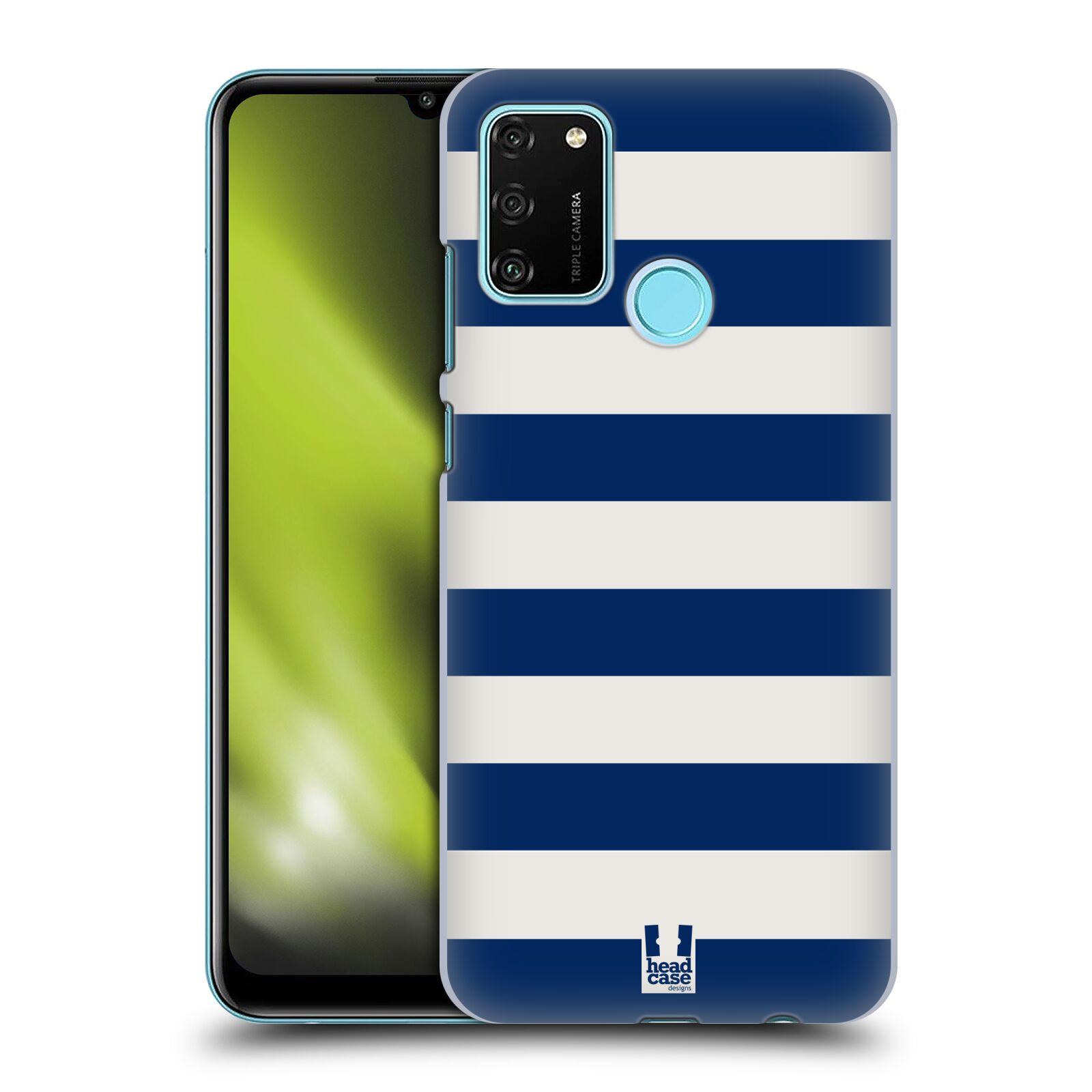 Zadní obal pro mobil Honor 9A - HEAD CASE - Námořnické pruhy modrá a bílá