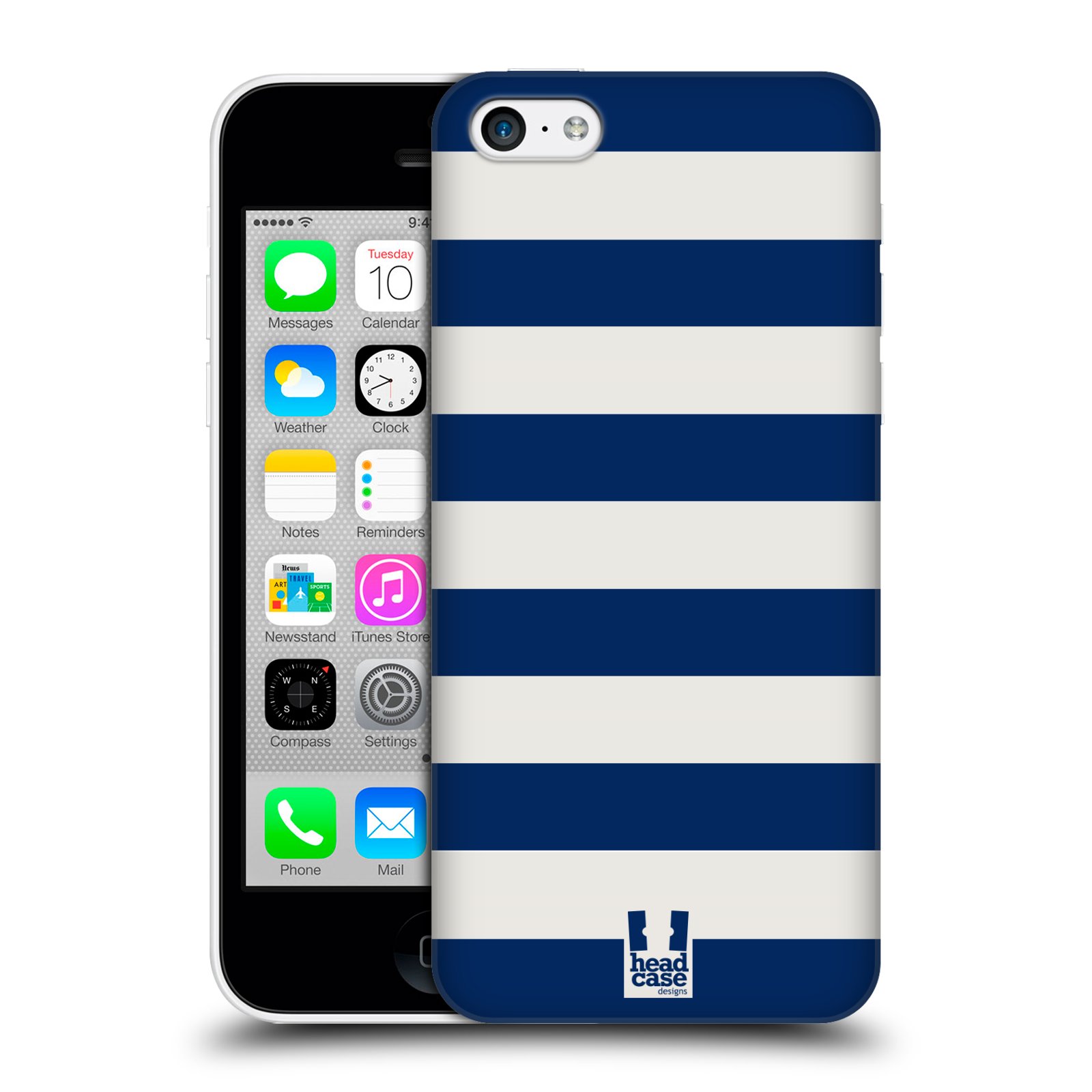 Zadní obal pro mobil Apple Iphone 5C - HEAD CASE - Námořnické pruhy modrá a bílá