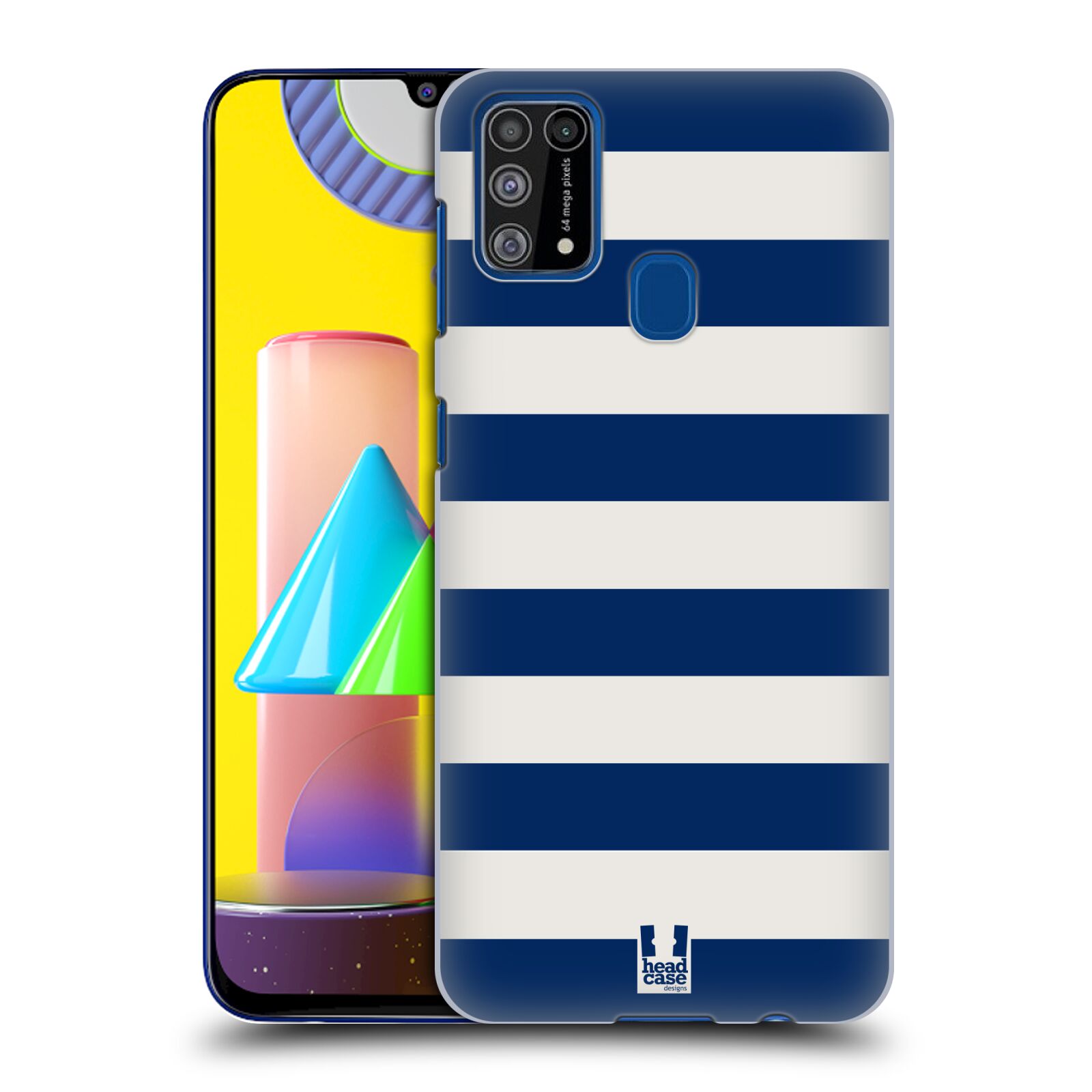 Zadní obal pro mobil Samsung Galaxy M31 - HEAD CASE - Námořnické pruhy modrá a bílá