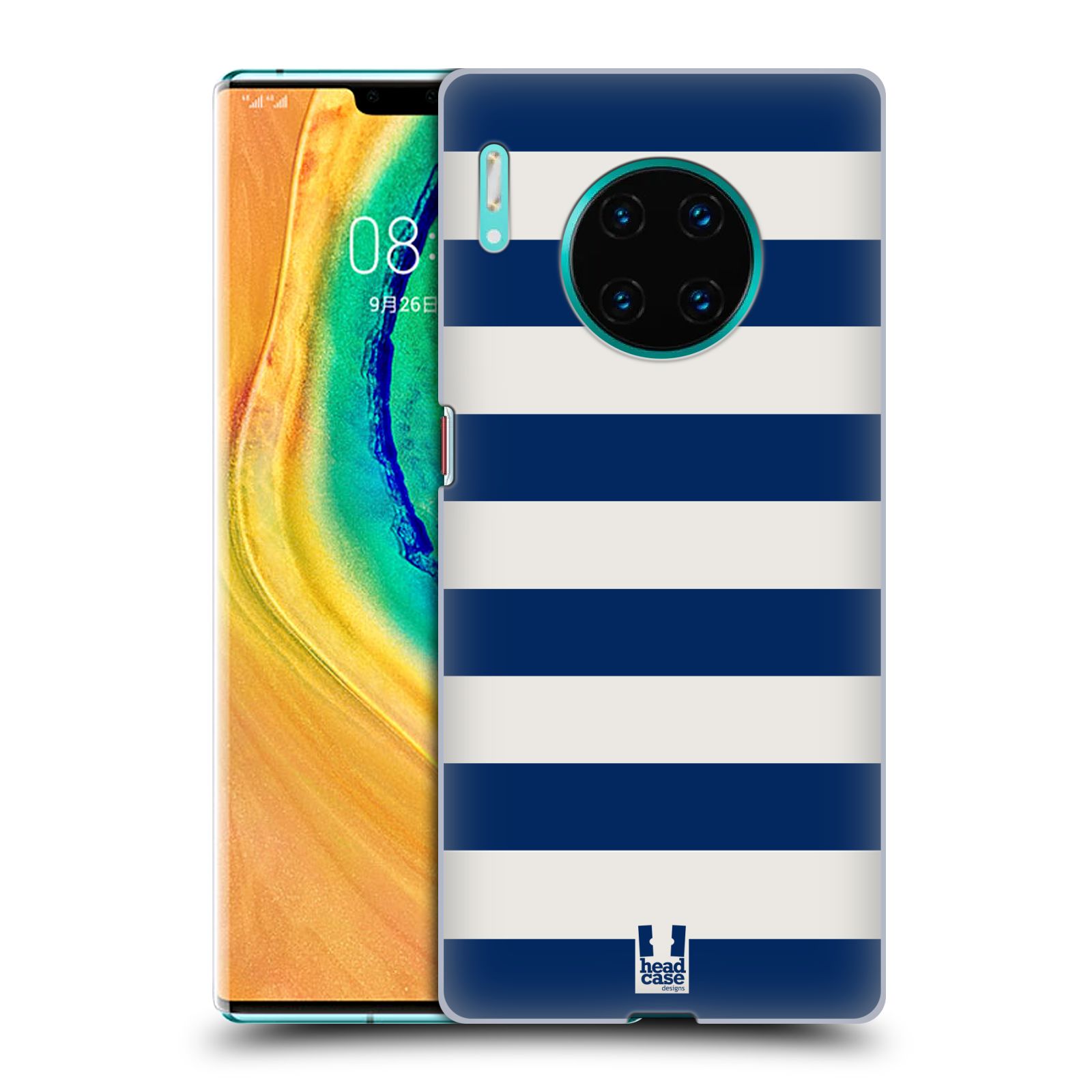 Zadní obal pro mobil Huawei Mate 30 PRO - HEAD CASE - Námořnické pruhy modrá a bílá