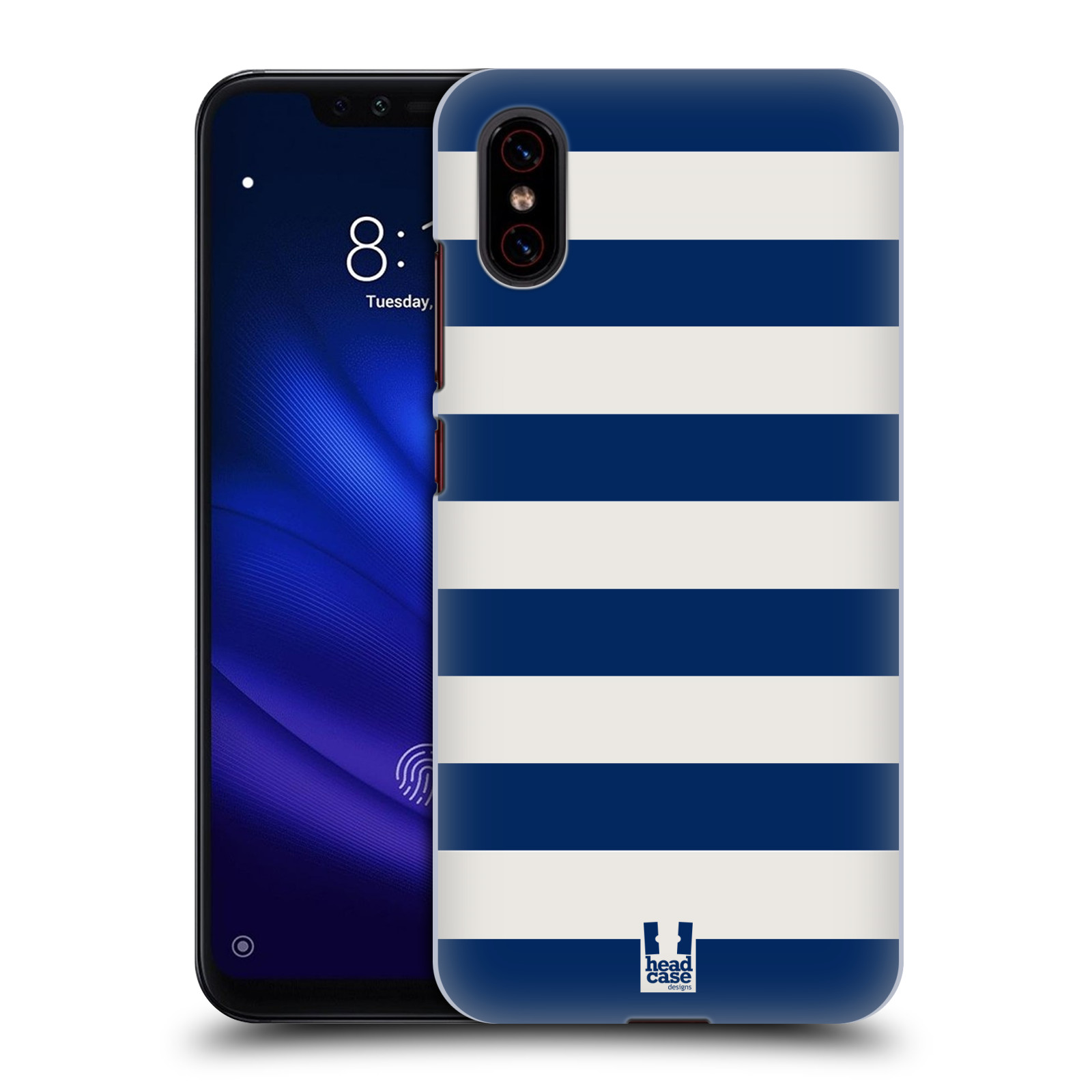 Zadní obal pro mobil Xiaomi Mi 8 PRO - HEAD CASE - Námořnické pruhy modrá a bílá