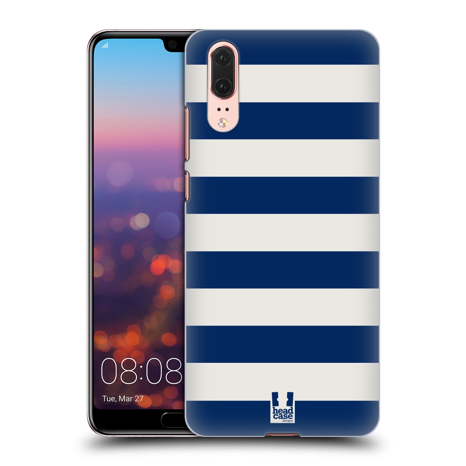 Zadní obal pro mobil Huawei P20 - HEAD CASE - Námořnické pruhy modrá a bílá