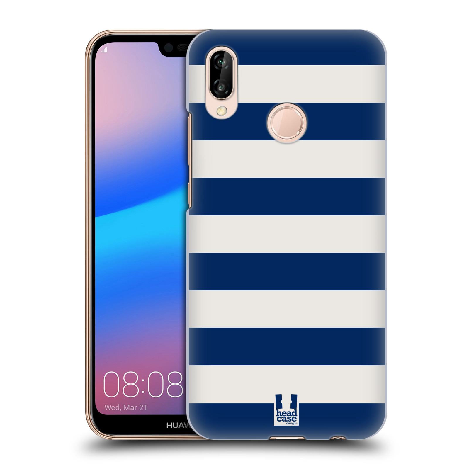 Zadní obal pro mobil Huawei P20 LITE - HEAD CASE - Námořnické pruhy modrá a bílá