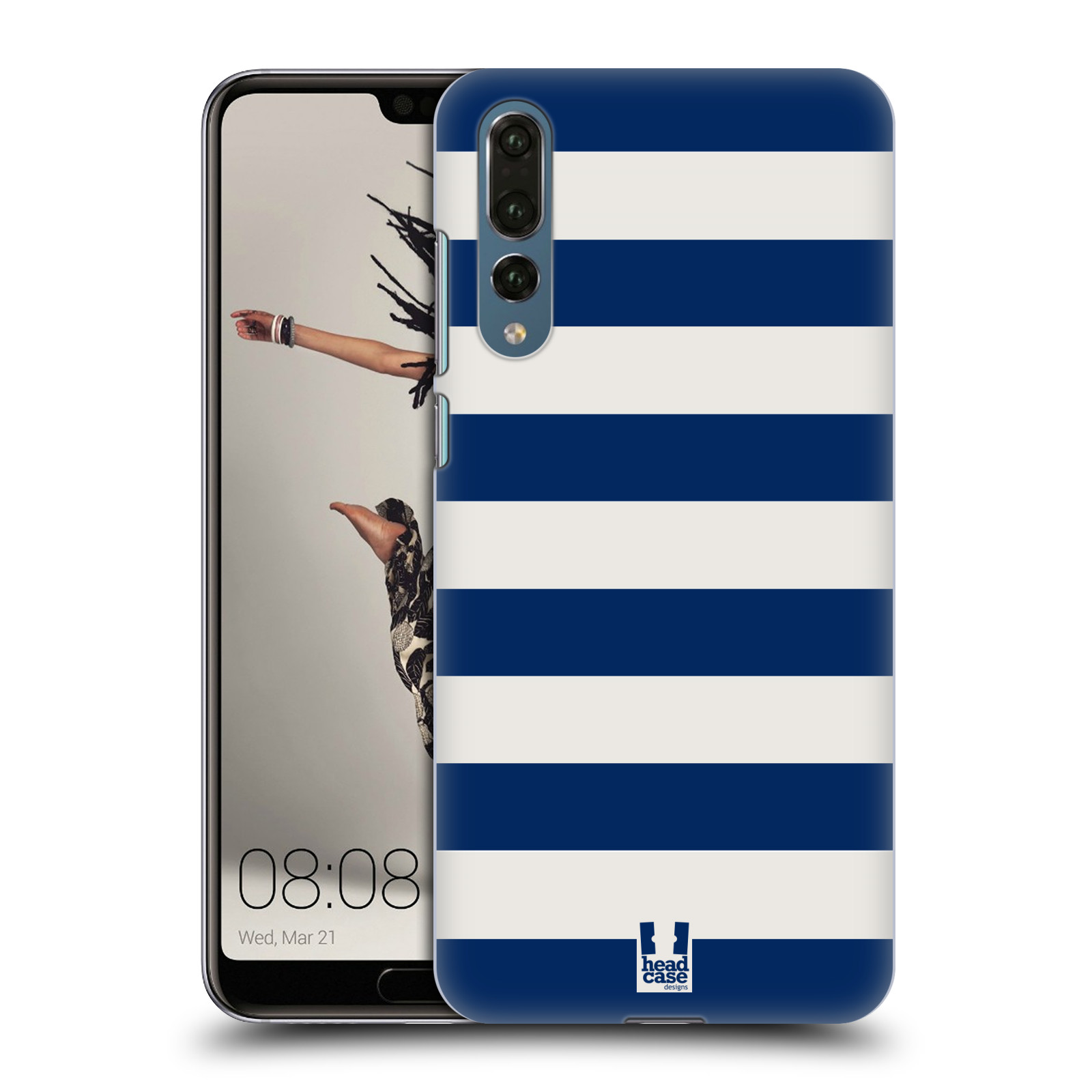 Zadní obal pro mobil Huawei P20 PRO - HEAD CASE - Námořnické pruhy modrá a bílá