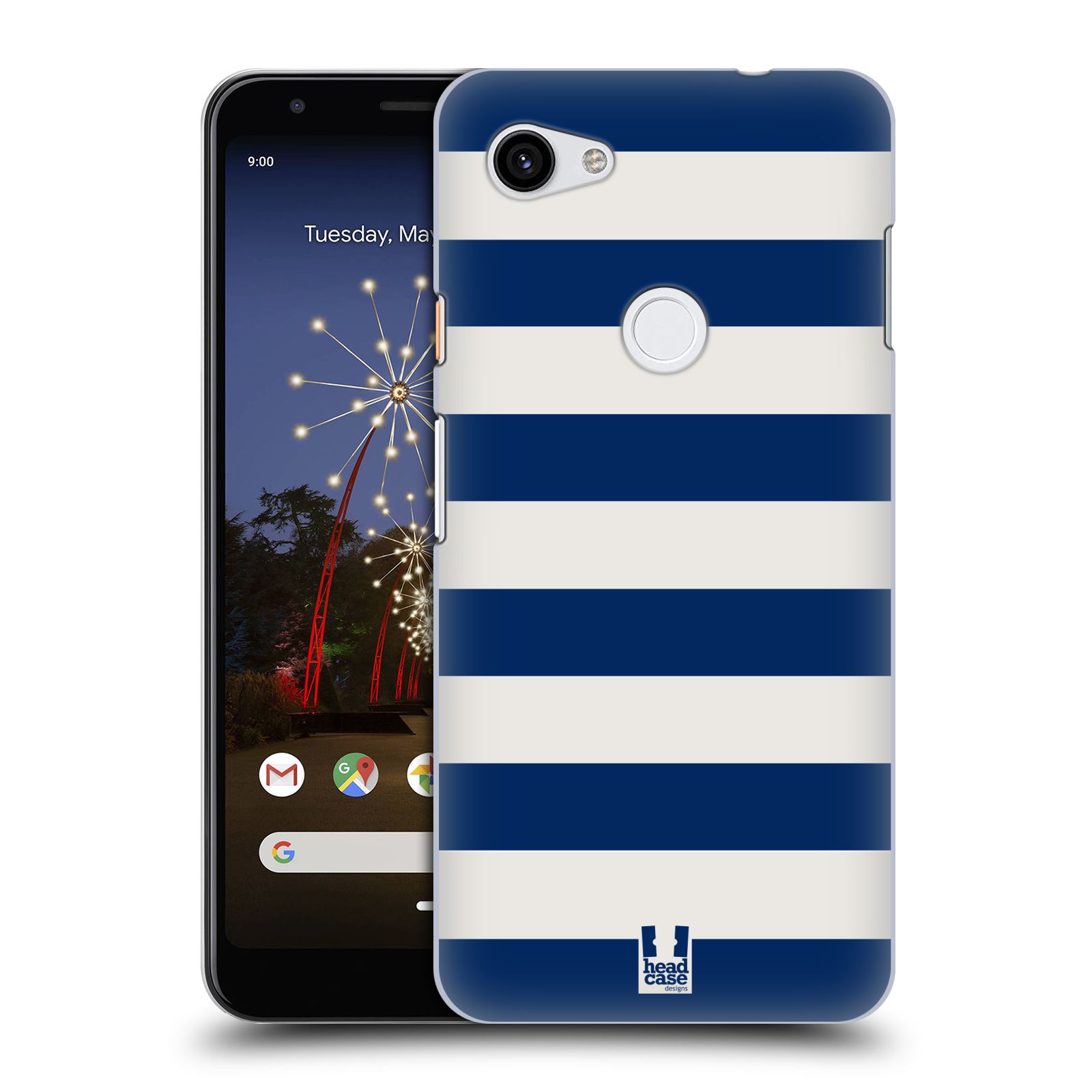 Zadní obal pro mobil Google Pixel 3a XL - HEAD CASE - Námořnické pruhy modrá a bílá
