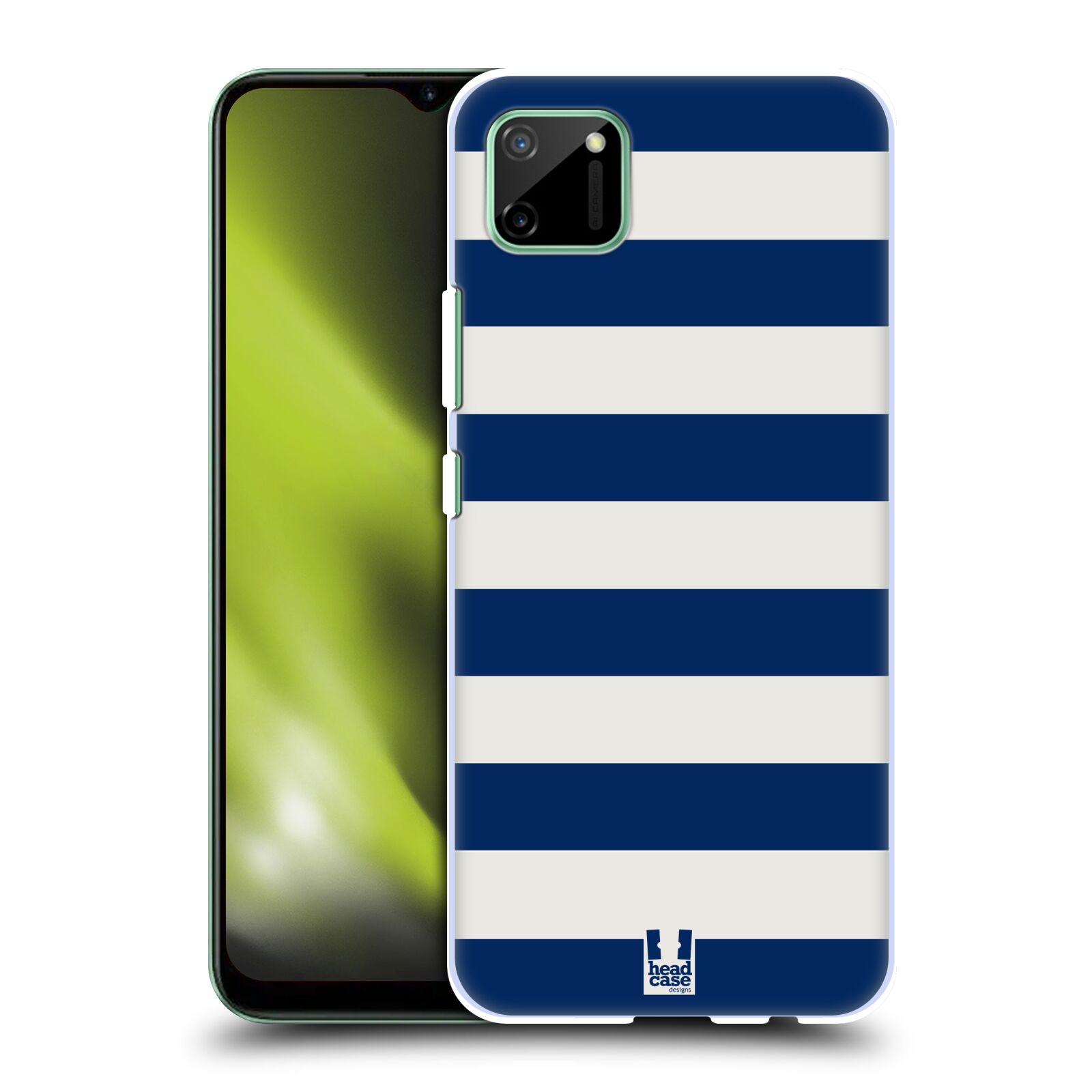 Zadní obal pro mobil Realme C11 - HEAD CASE - Námořnické pruhy modrá a bílá