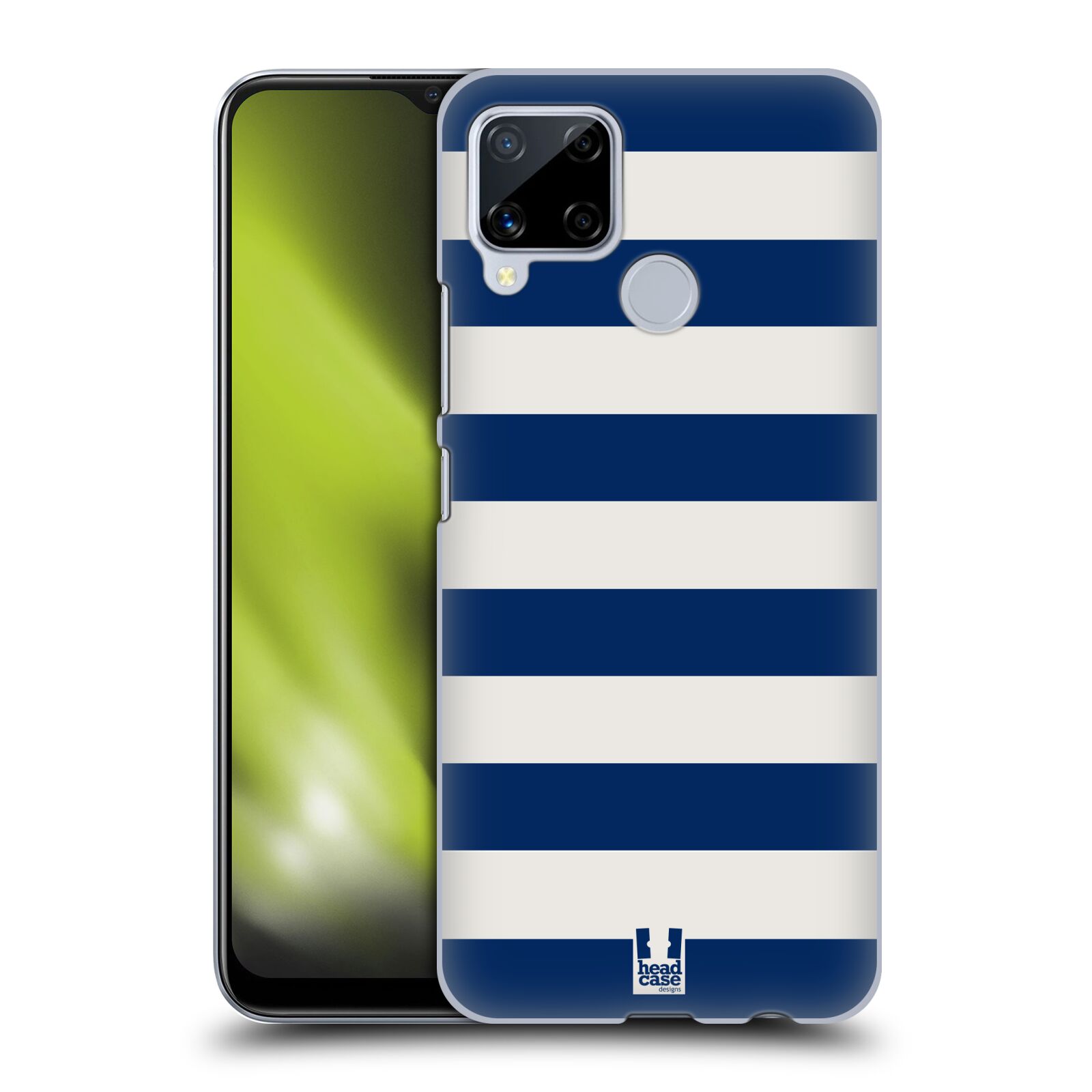 Zadní obal pro mobil Realme C15 - HEAD CASE - Námořnické pruhy modrá a bílá