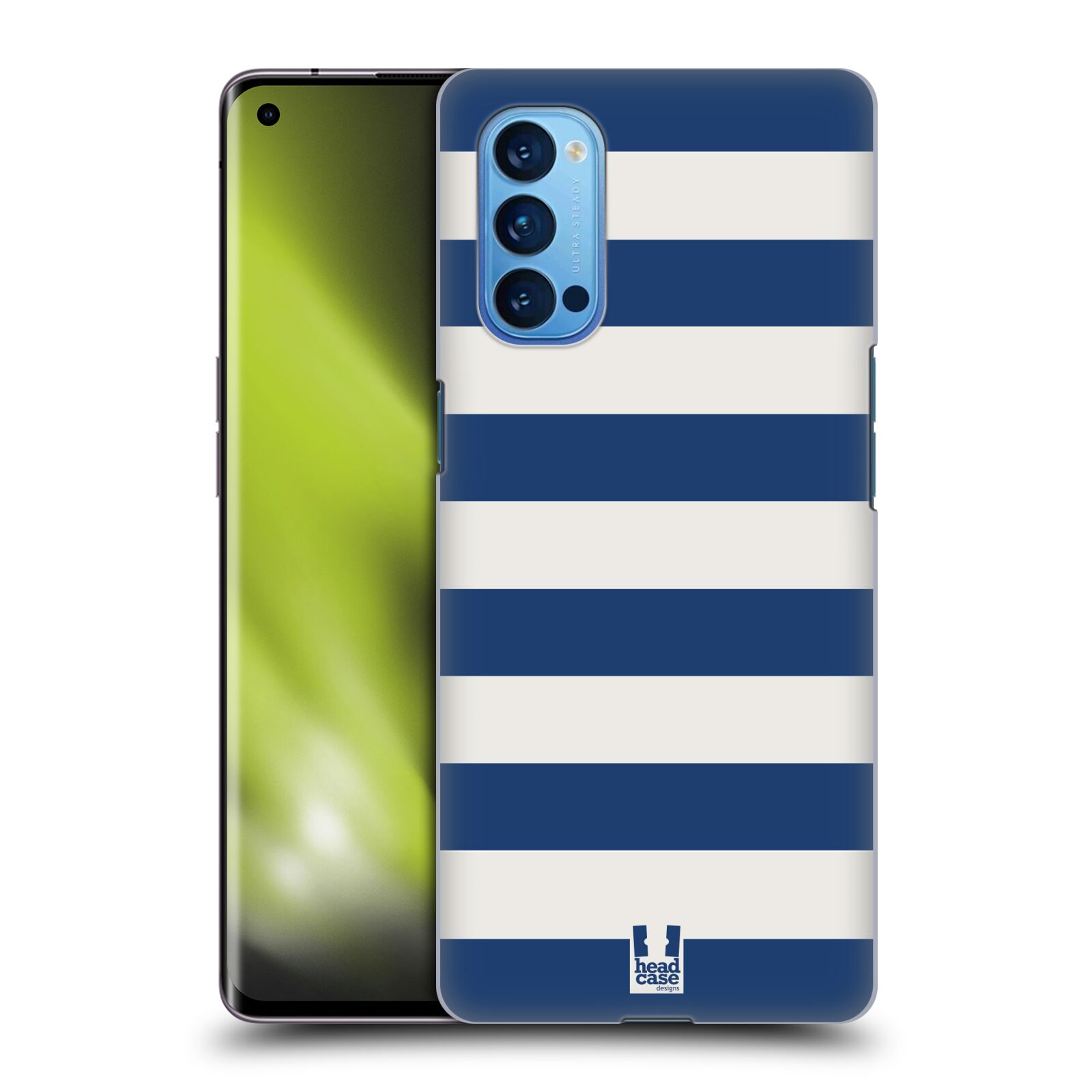 Zadní obal pro mobil Oppo Reno 4 PRO 5G - HEAD CASE - Námořnické pruhy modrá a bílá