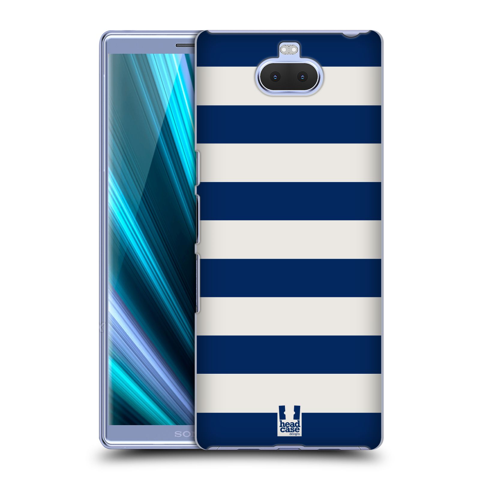 Zadní obal pro mobil Sony Xperia 10 - HEAD CASE - Námořnické pruhy modrá a bílá