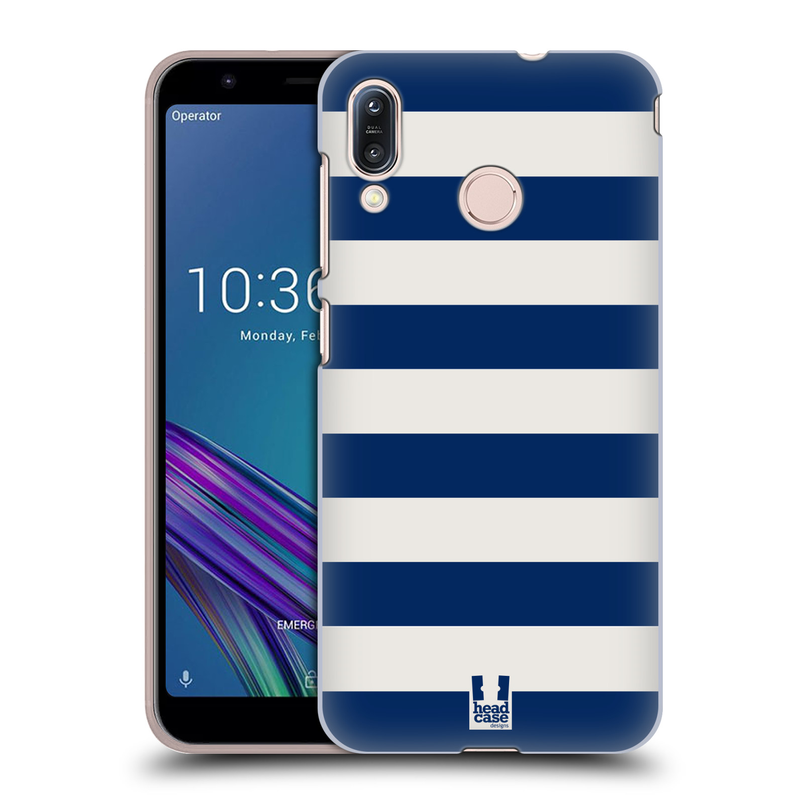 Zadní obal pro mobil Asus Zenfone Max (M1) ZB555KL - HEAD CASE - Námořnické pruhy modrá a bílá