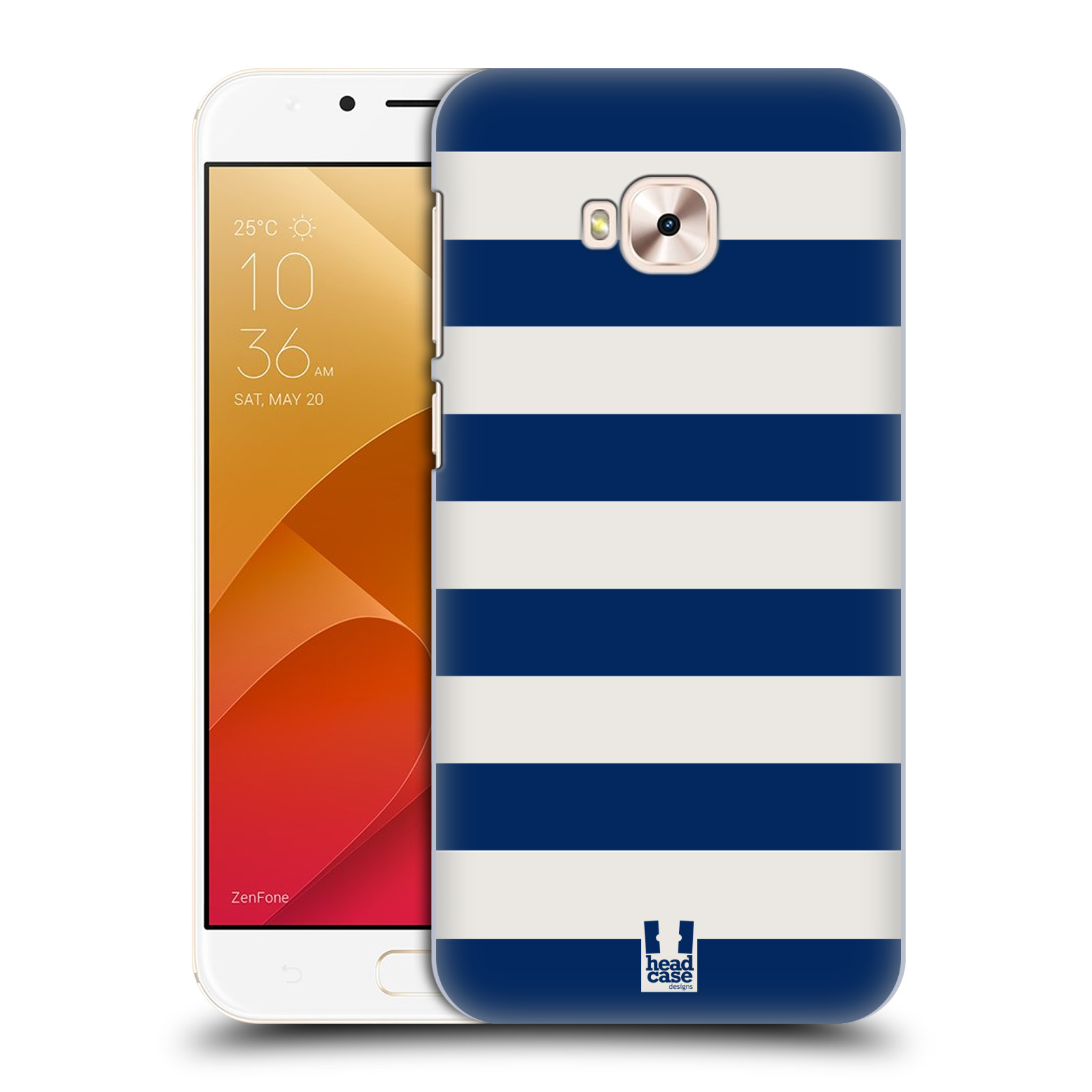 Zadní obal pro mobil Asus Zenfone 4 Selfie Pro ZD552KL - HEAD CASE - Námořnické pruhy modrá a bílá